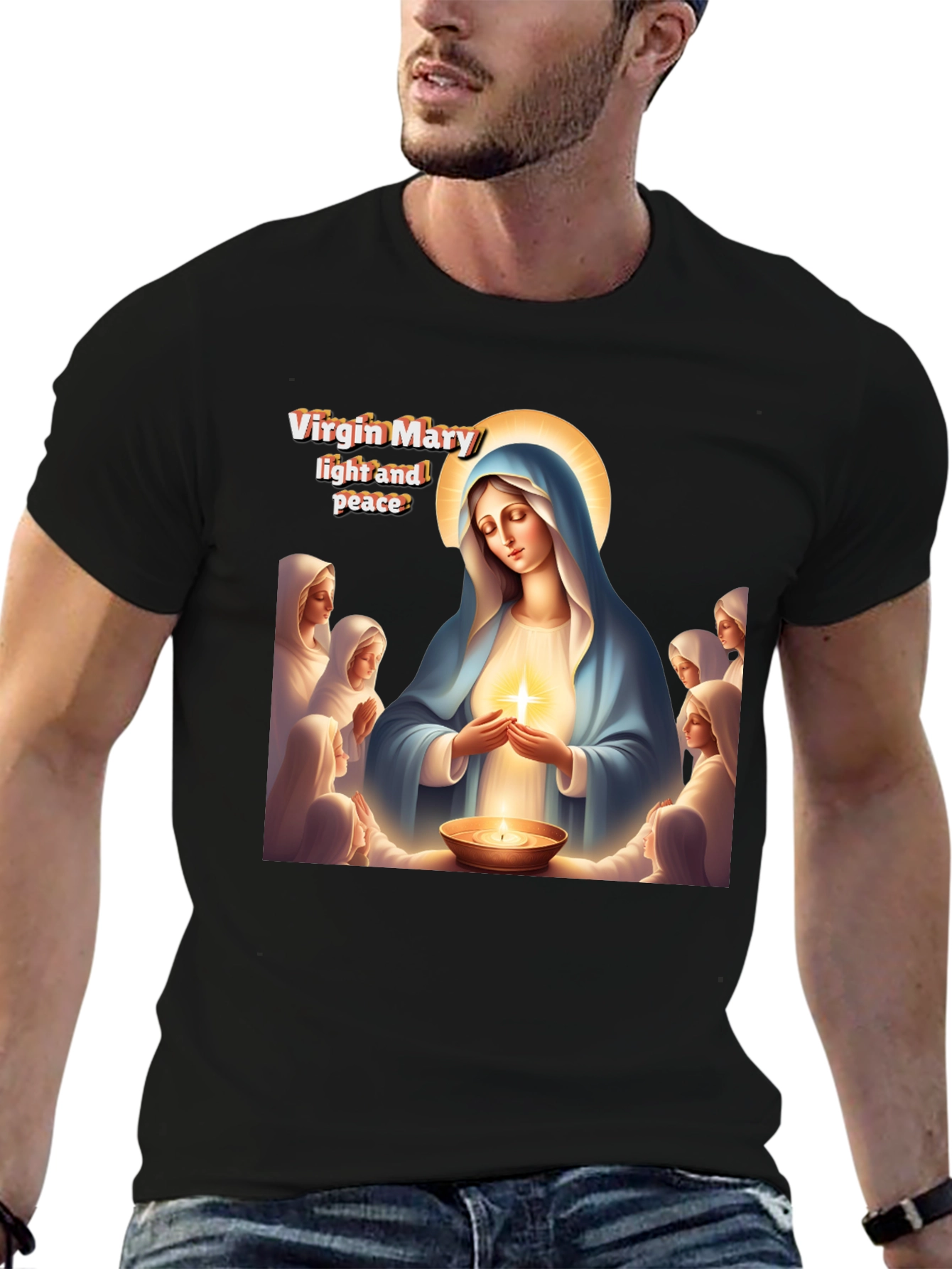 Virgin Mary Light and Peace Graphic Tee