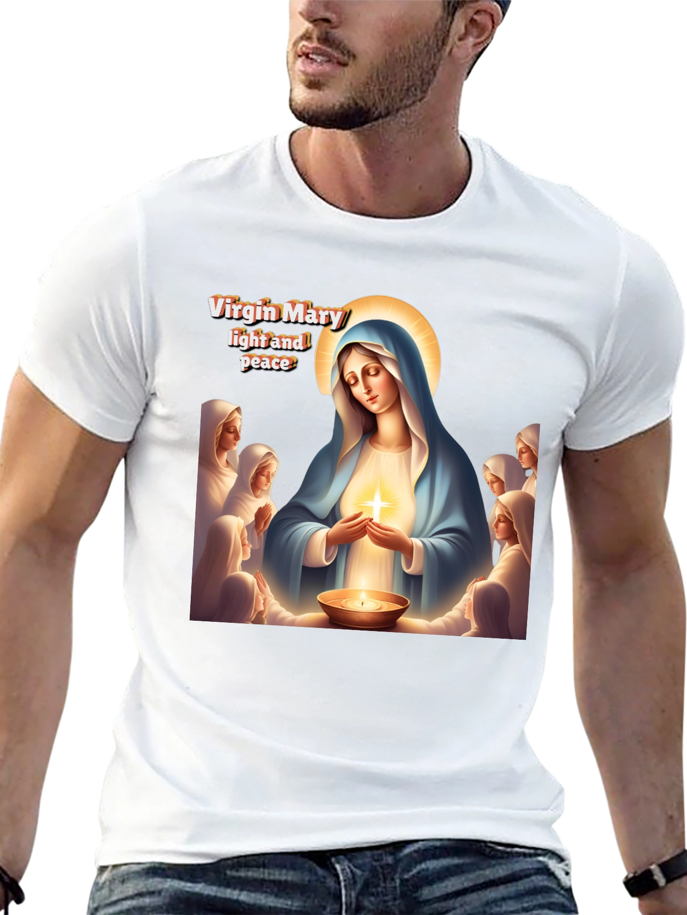 Virgin Mary Light and Peace Graphic Tee