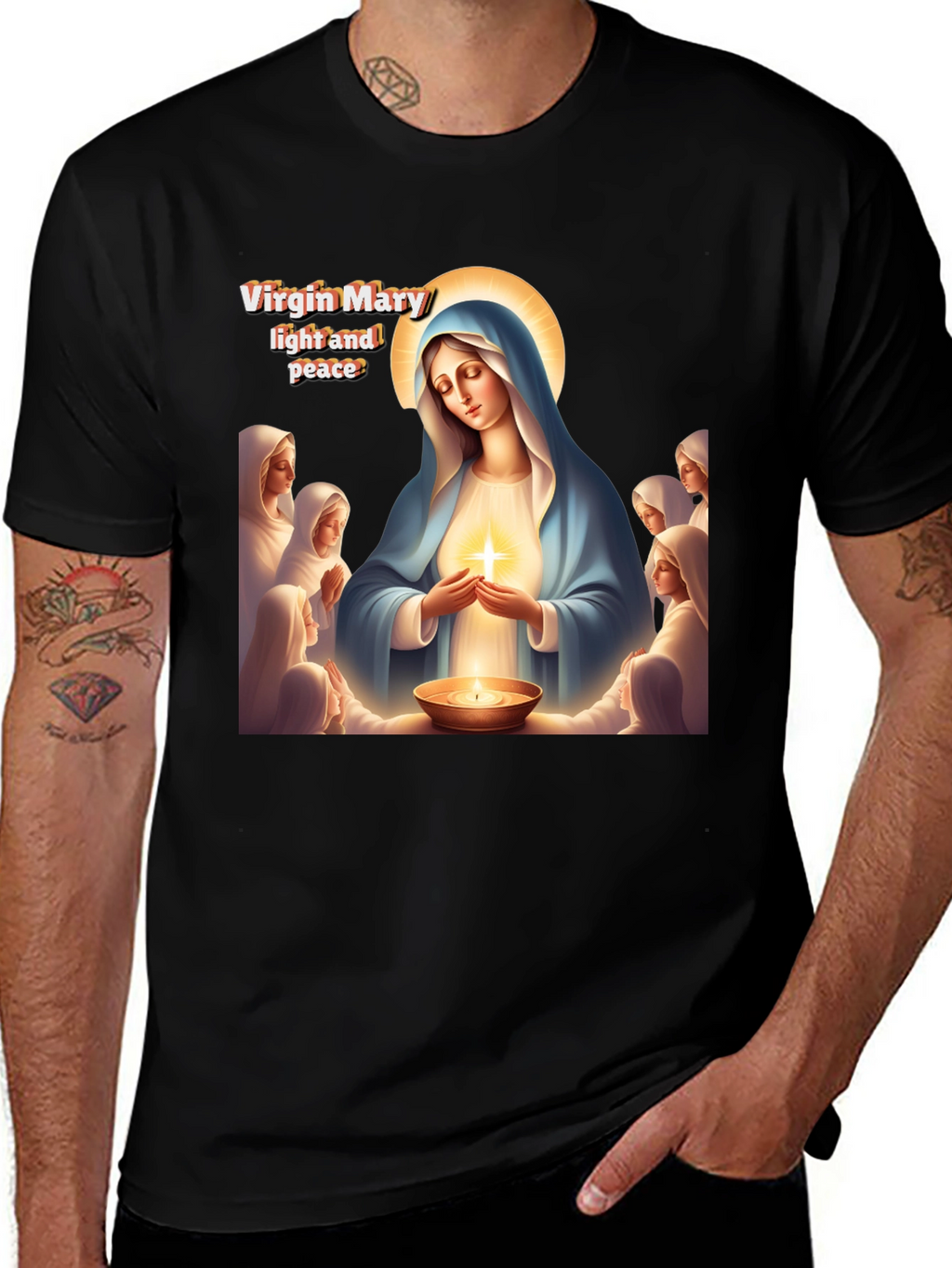 Virgin Mary Light and Peace Graphic Tee