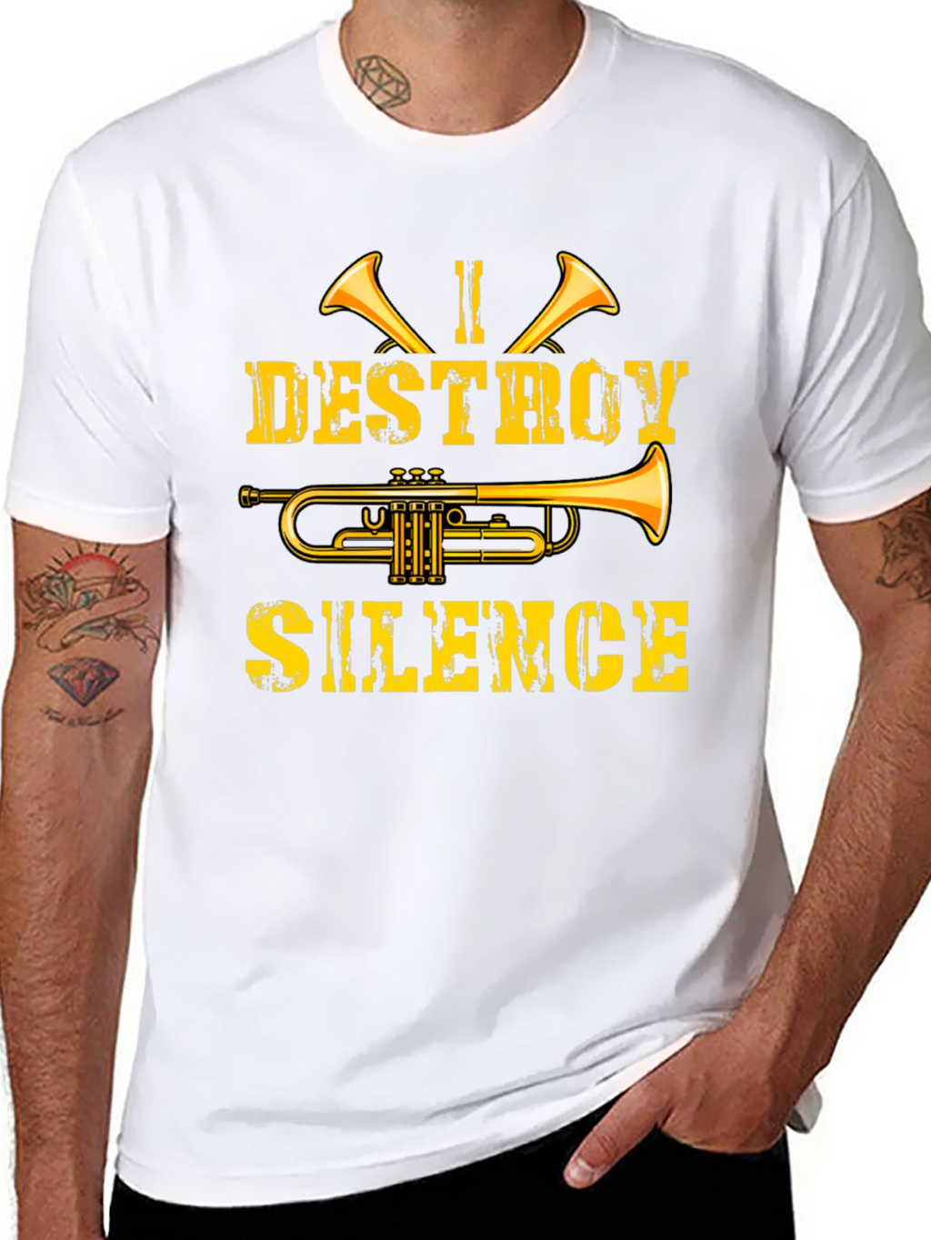 I Destroy Silence Trumpet Graphic Tee