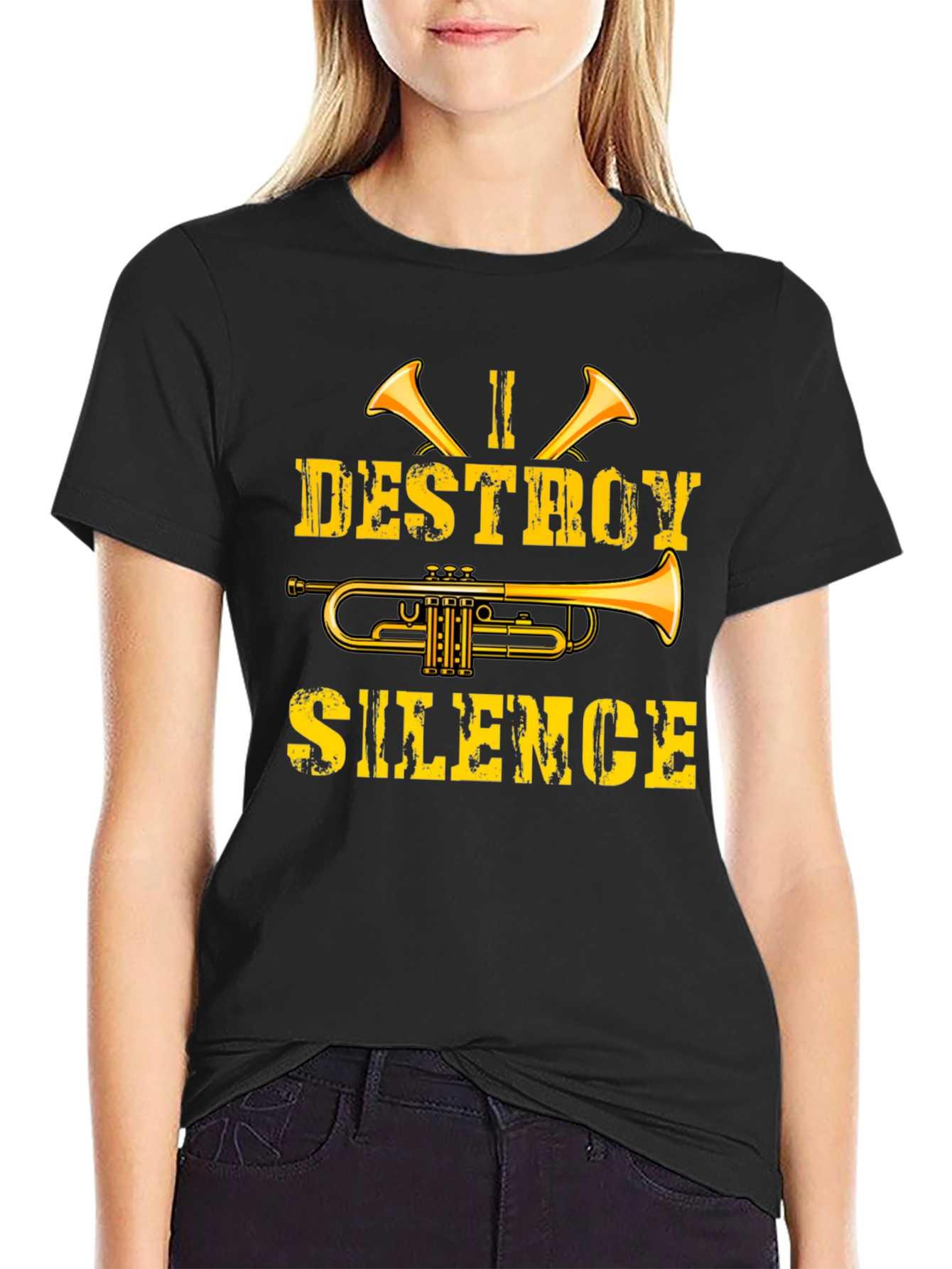 I Destroy Silence Trumpet Graphic Tee