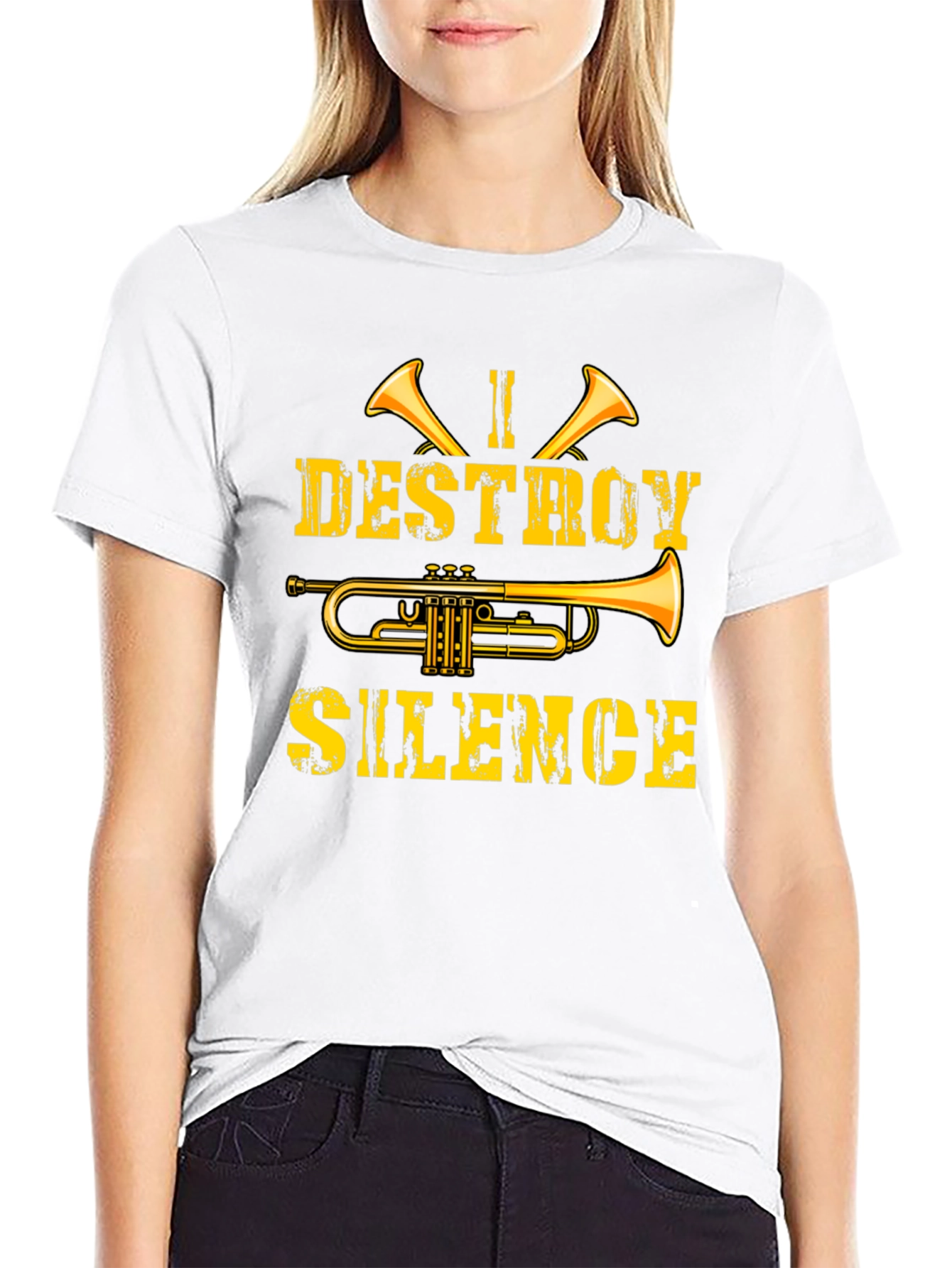 I Destroy Silence Trumpet Graphic Tee