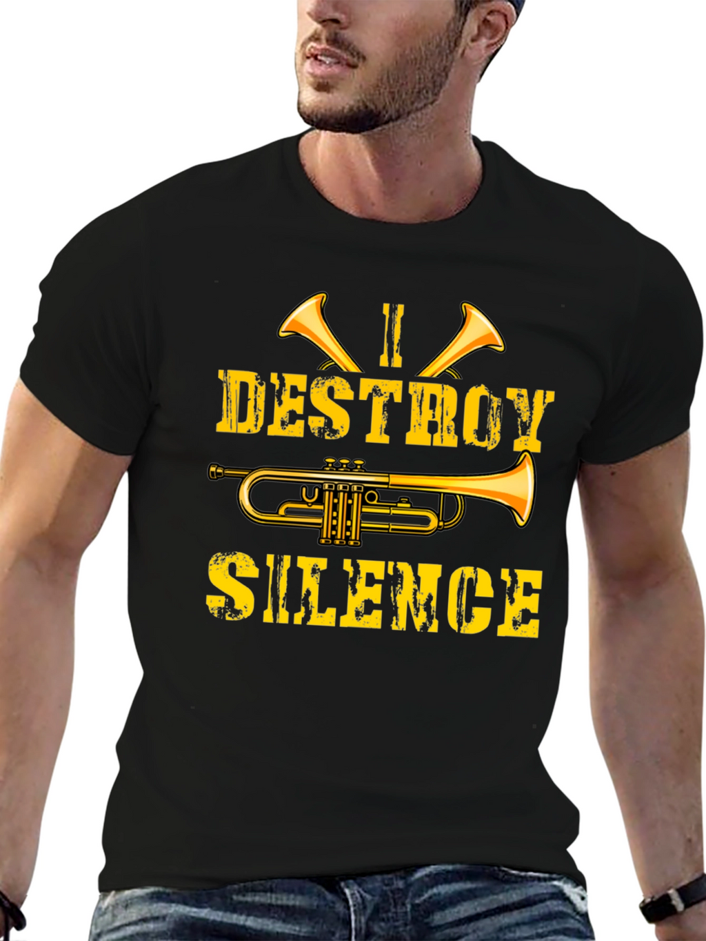 I Destroy Silence Trumpet Graphic Tee