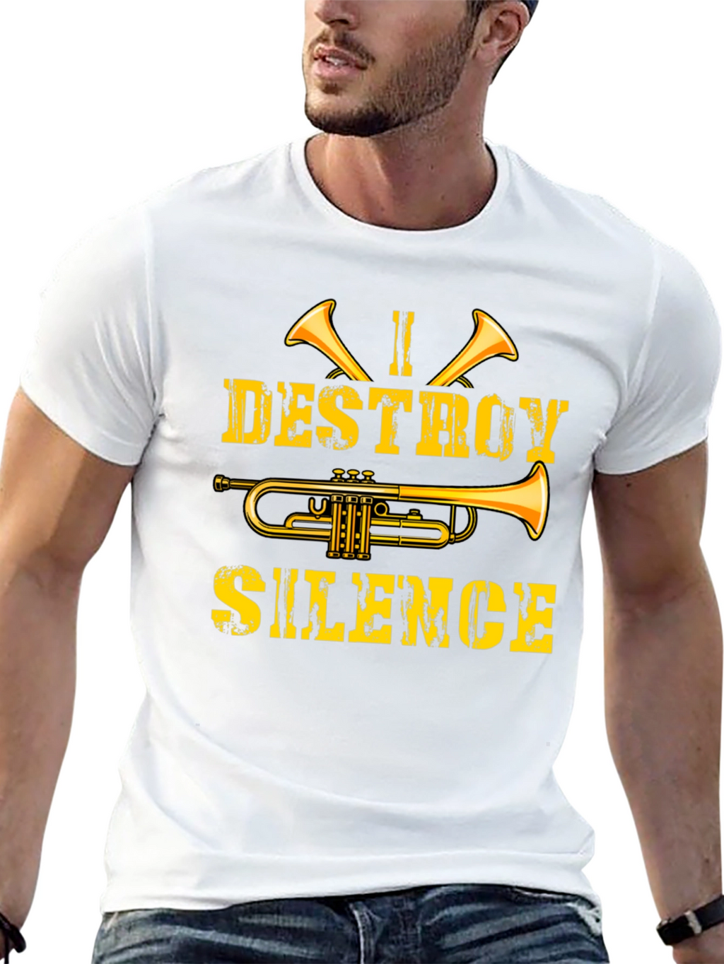 I Destroy Silence Trumpet Graphic Tee