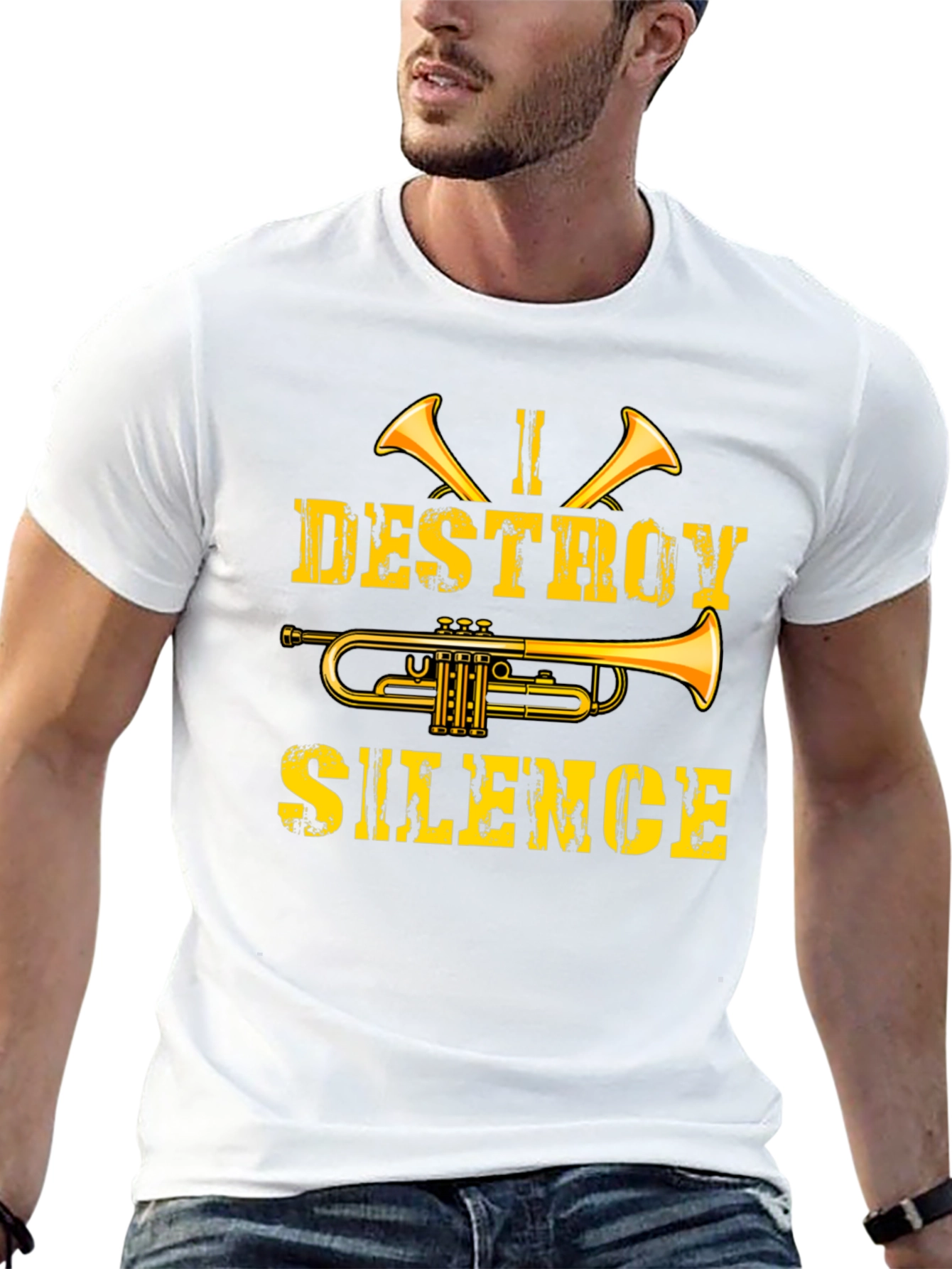 I Destroy Silence Trumpet Graphic Tee