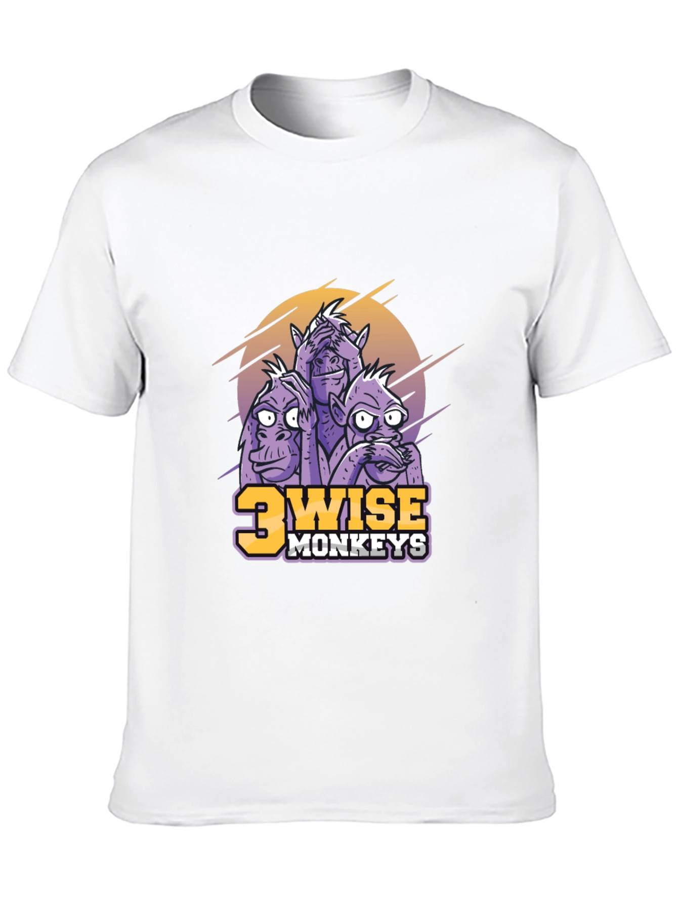 3 Wise Monkeys Graphic Print Black T-Shirt