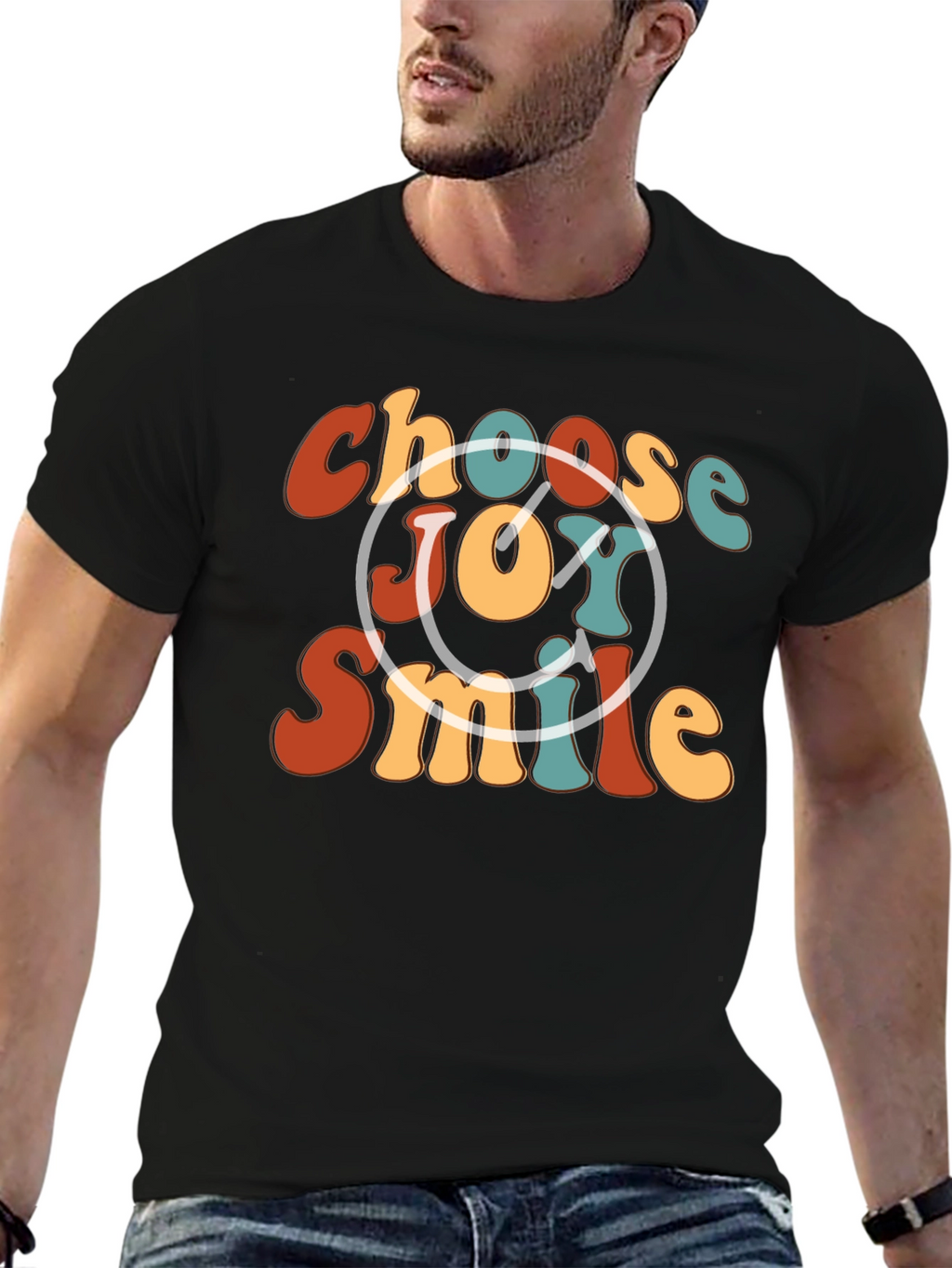 Choose Joy Smile Retro Graphic Tee