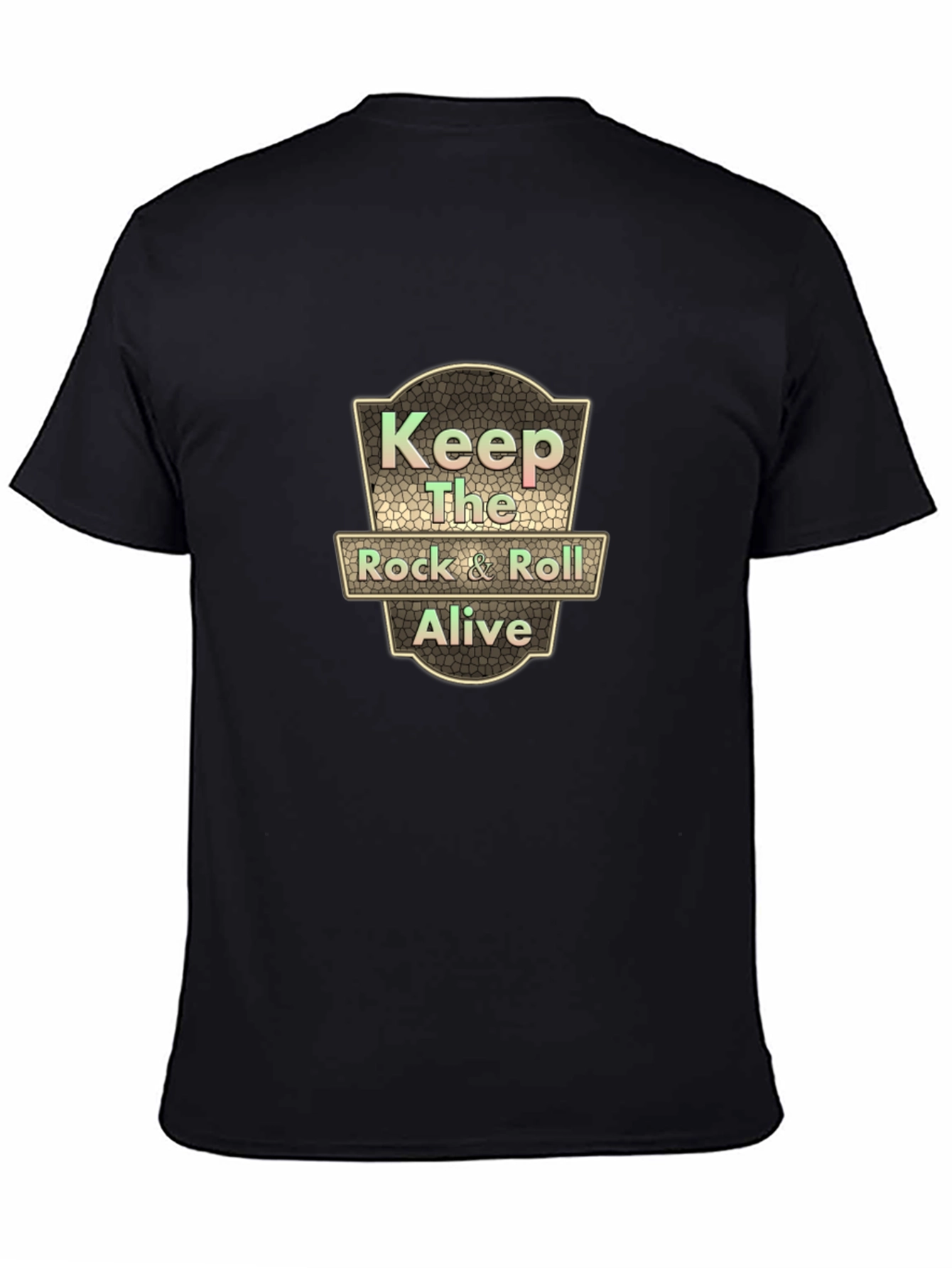 Keep the Rock & Roll Alive Graphic Tee - Black Cotton