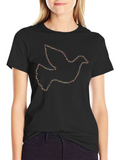 Peace Dove Graphic T-Shirt - Stylish Mens Black Tee