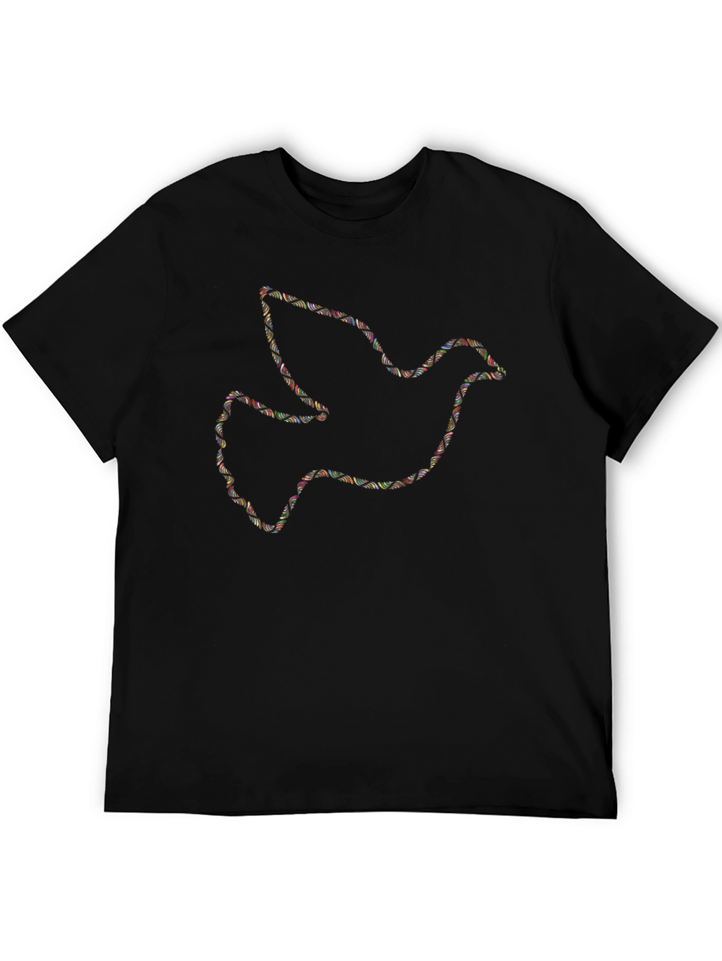 Peace Dove Graphic T-Shirt - Stylish Mens Black Tee