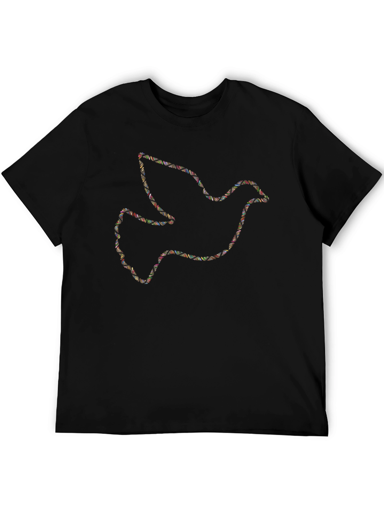 Peace Dove Graphic T-Shirt - Stylish Mens Black Tee