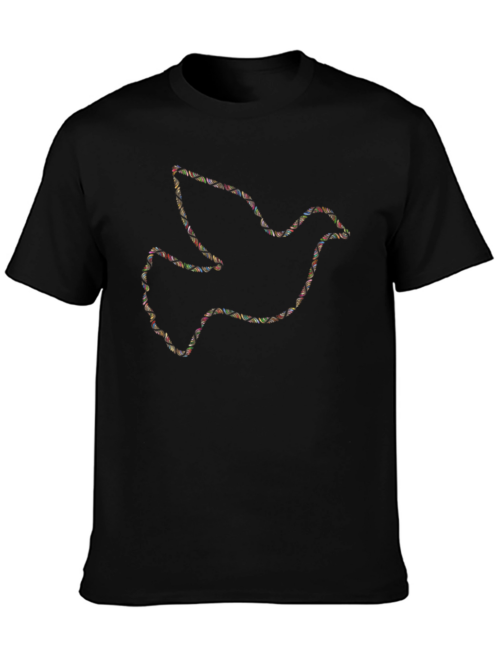 Peace Dove Graphic T-Shirt - Stylish Mens Black Tee