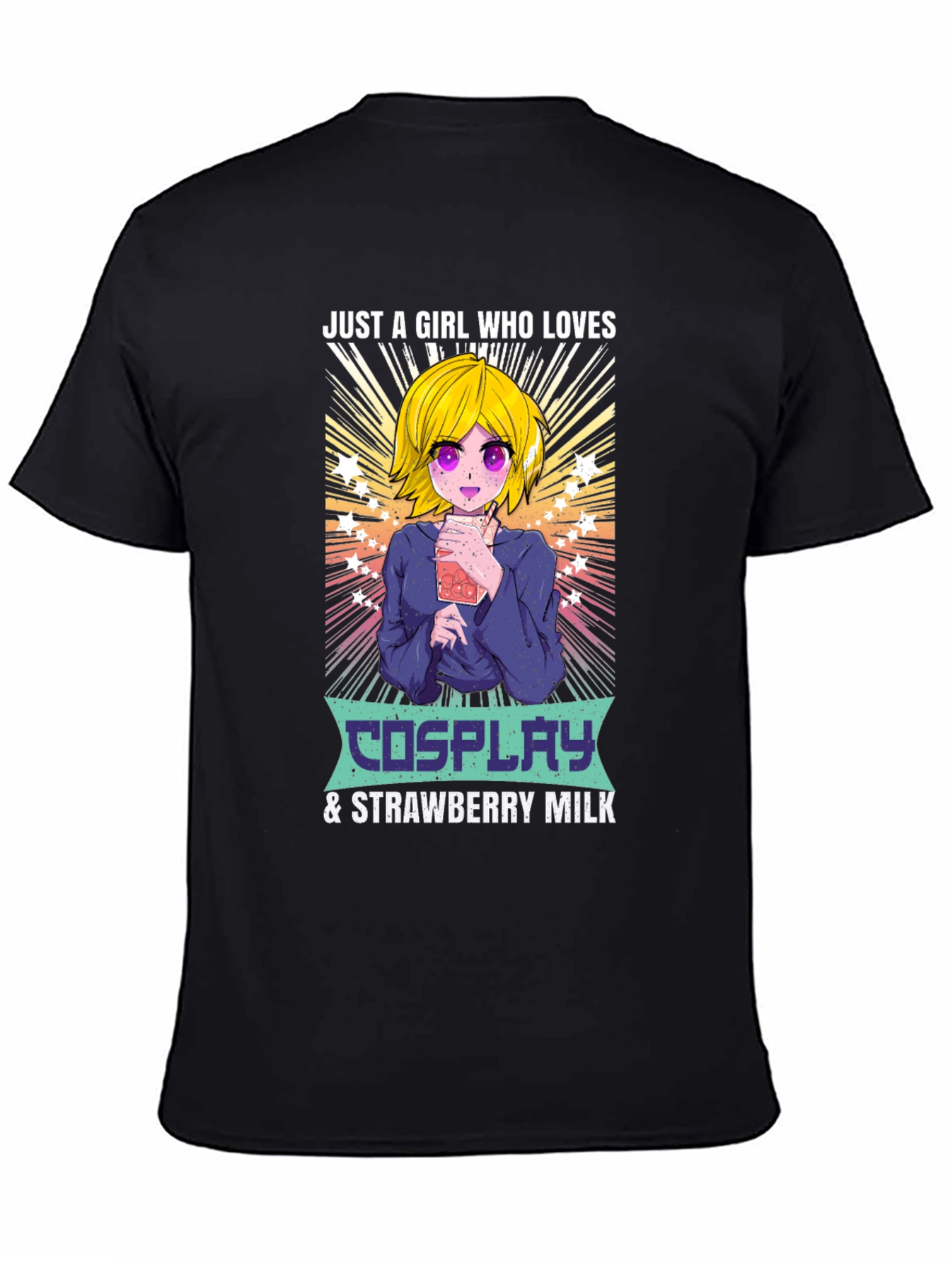 Cosplay & Strawberry Milk Anime Girl T-Shirt