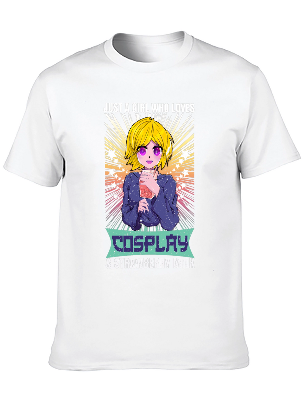 Cosplay & Strawberry Milk Anime Girl T-Shirt
