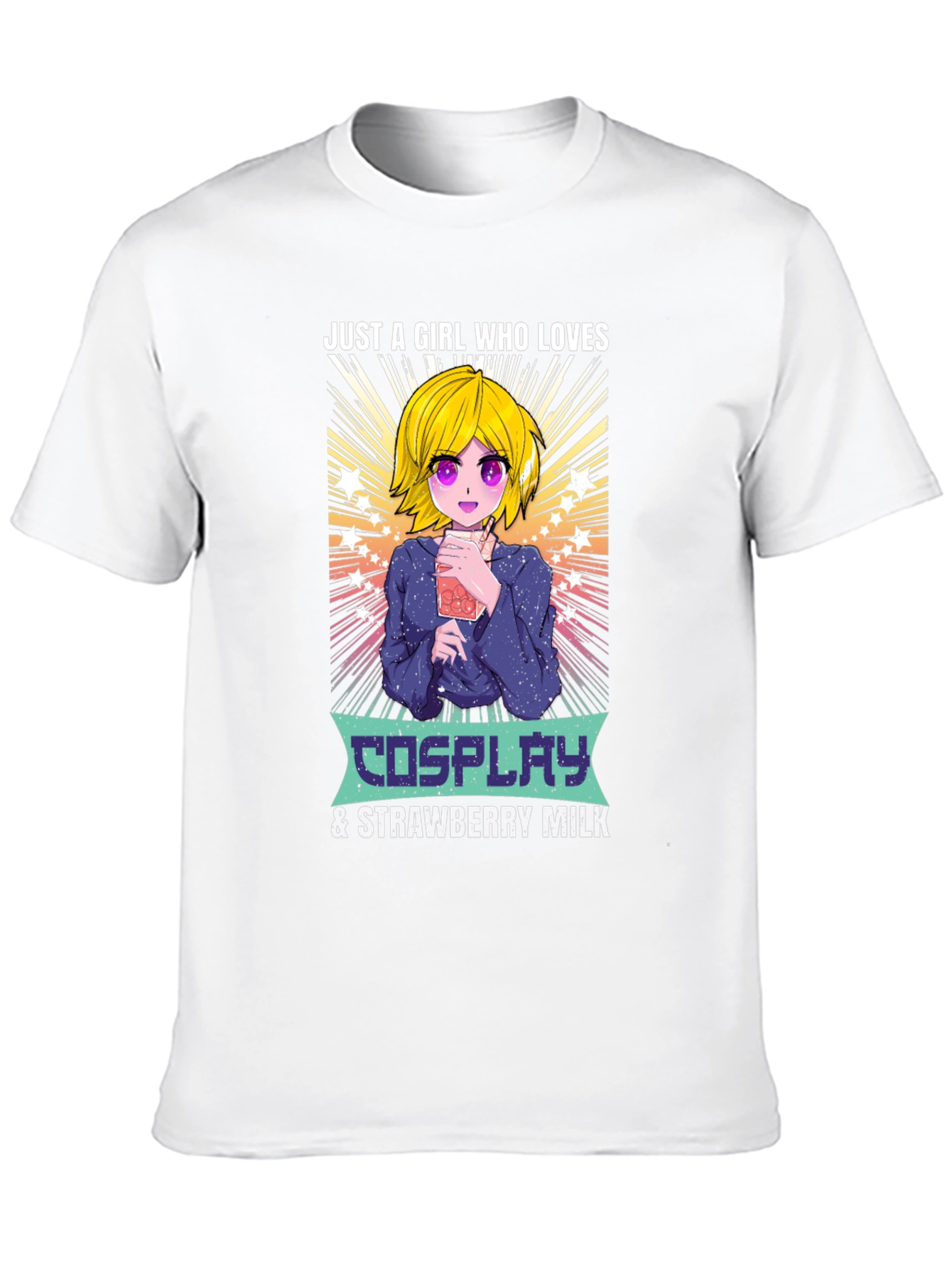 Cosplay & Strawberry Milk Anime Girl T-Shirt