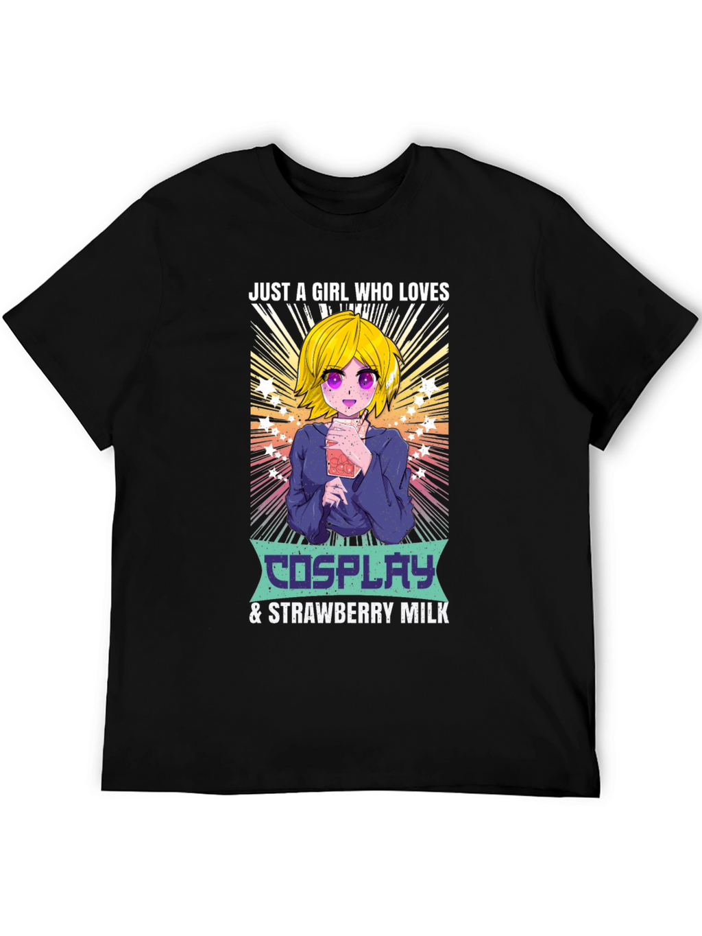 Cosplay & Strawberry Milk Anime Girl T-Shirt