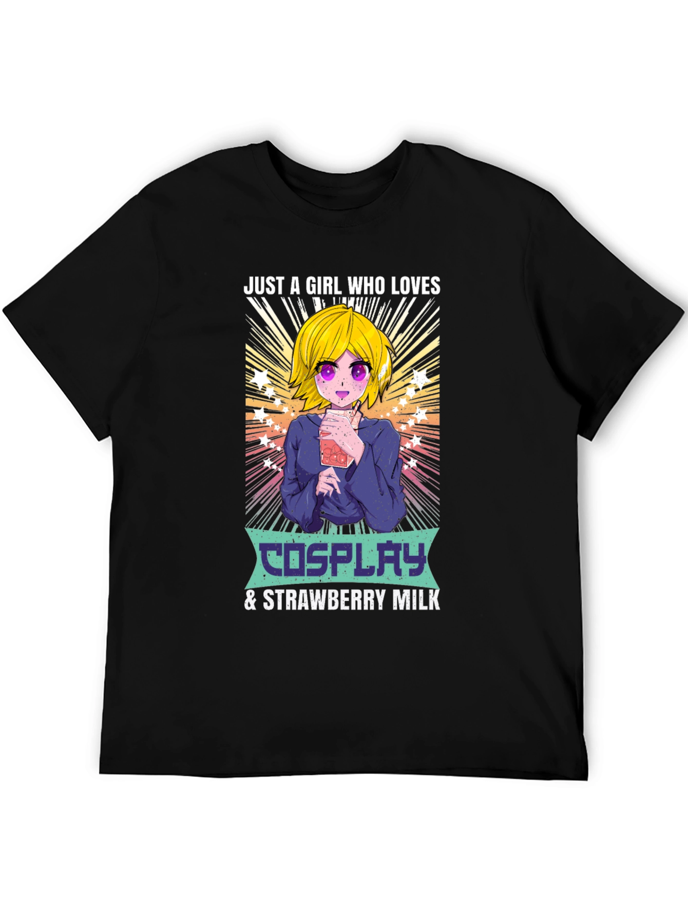 Cosplay & Strawberry Milk Anime Girl T-Shirt