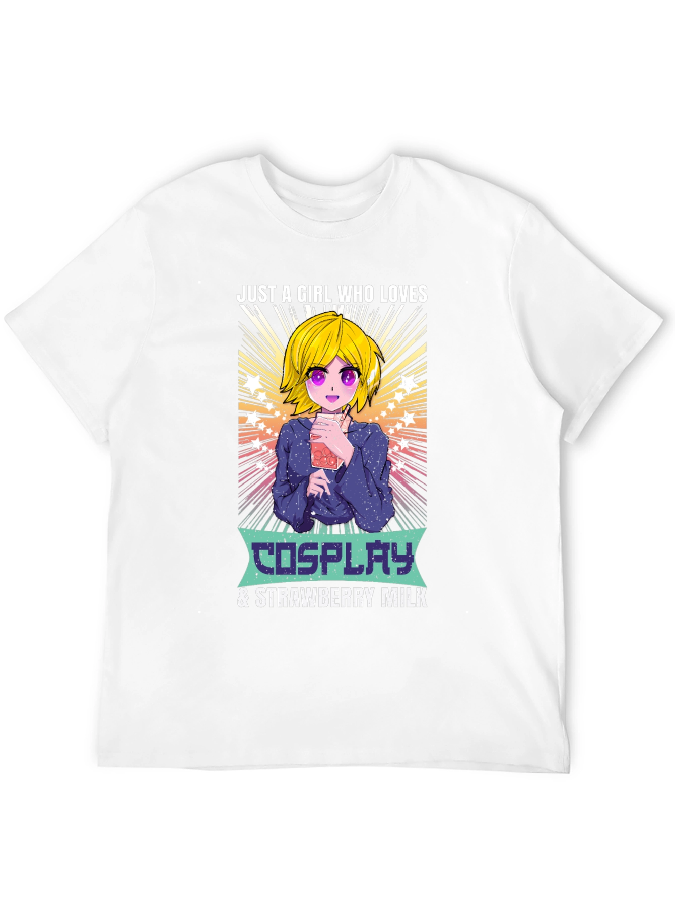 Cosplay & Strawberry Milk Anime Girl T-Shirt