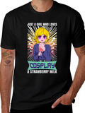Cosplay & Strawberry Milk Anime Girl T-Shirt