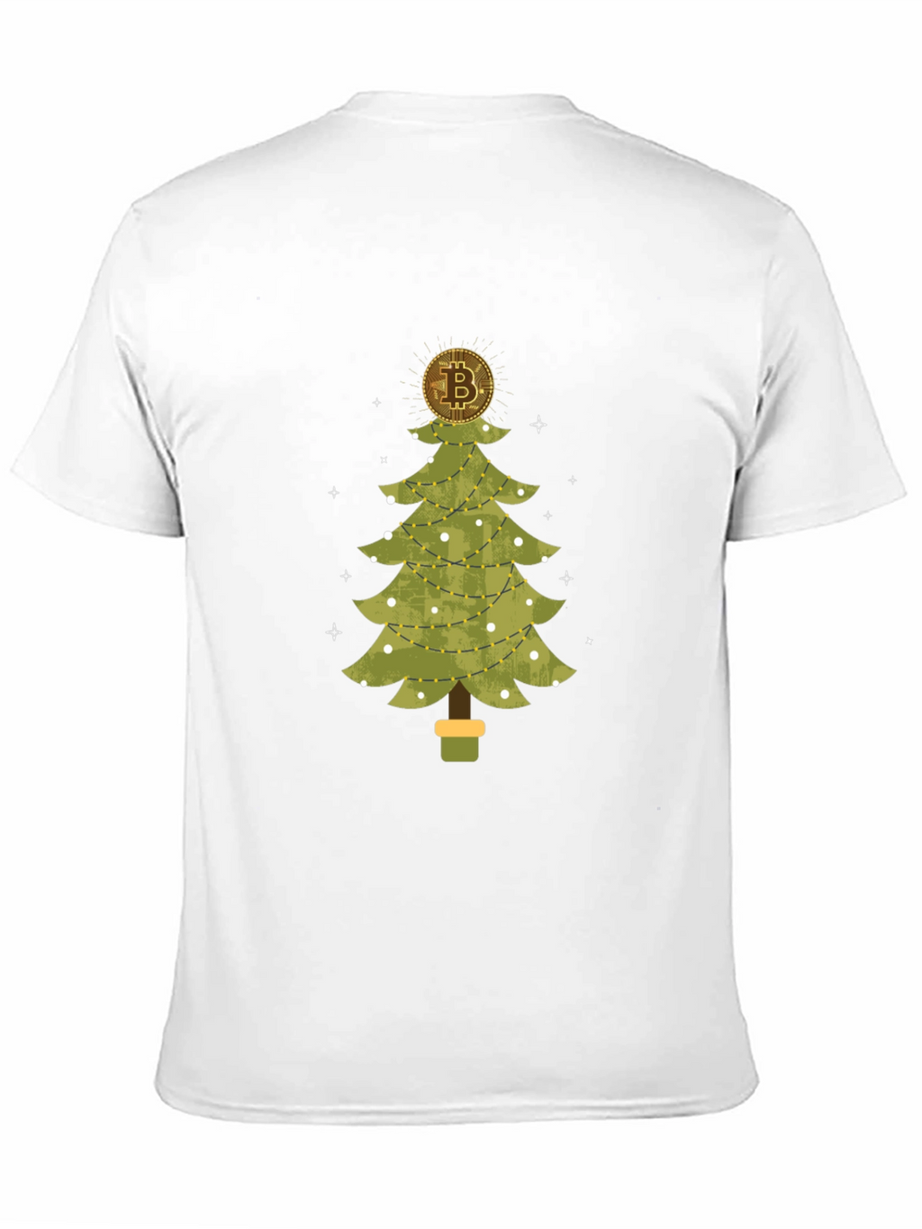 Bitcoin Christmas Tree Black T-Shirt
