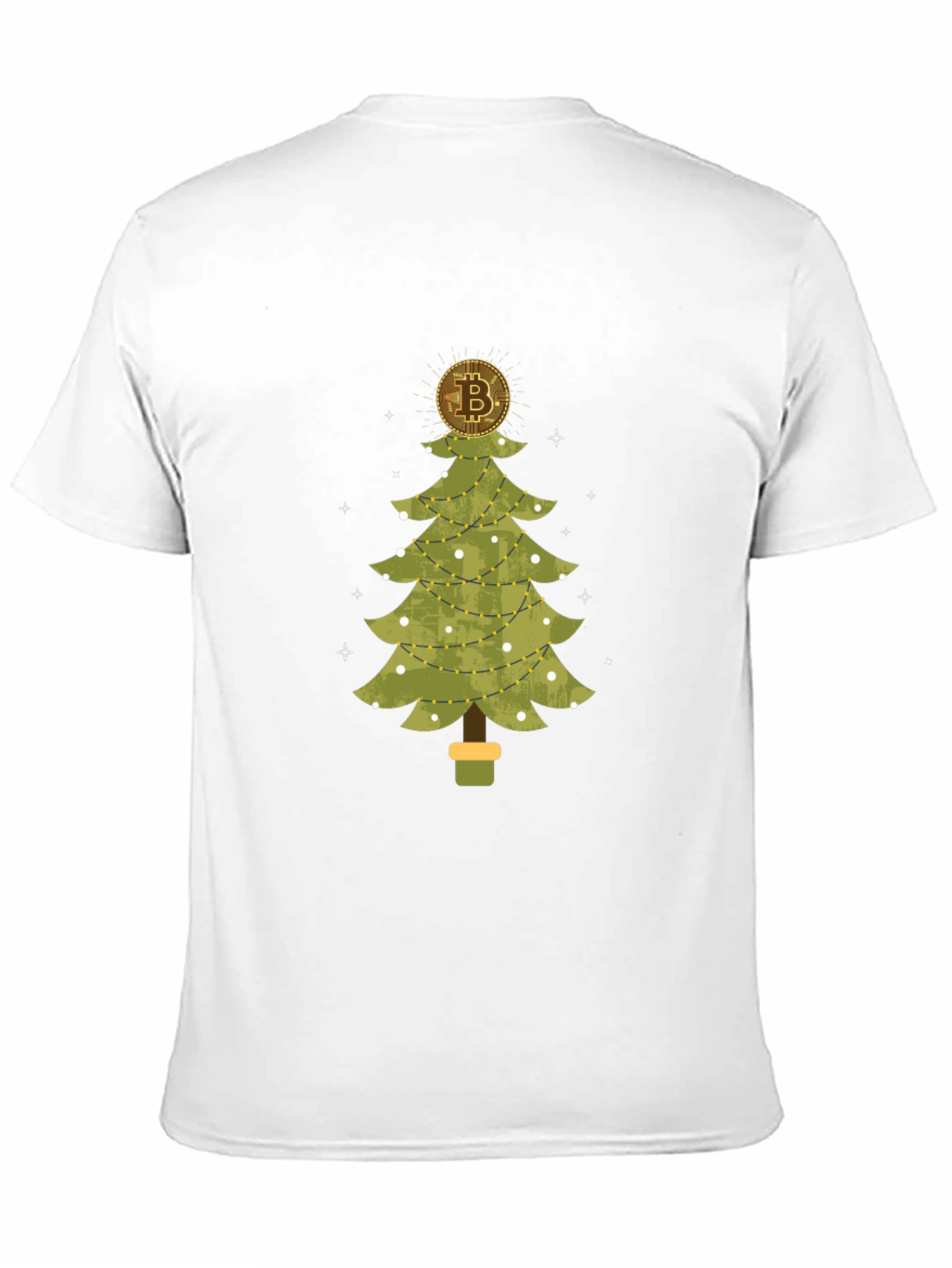 Bitcoin Christmas Tree Black T-Shirt