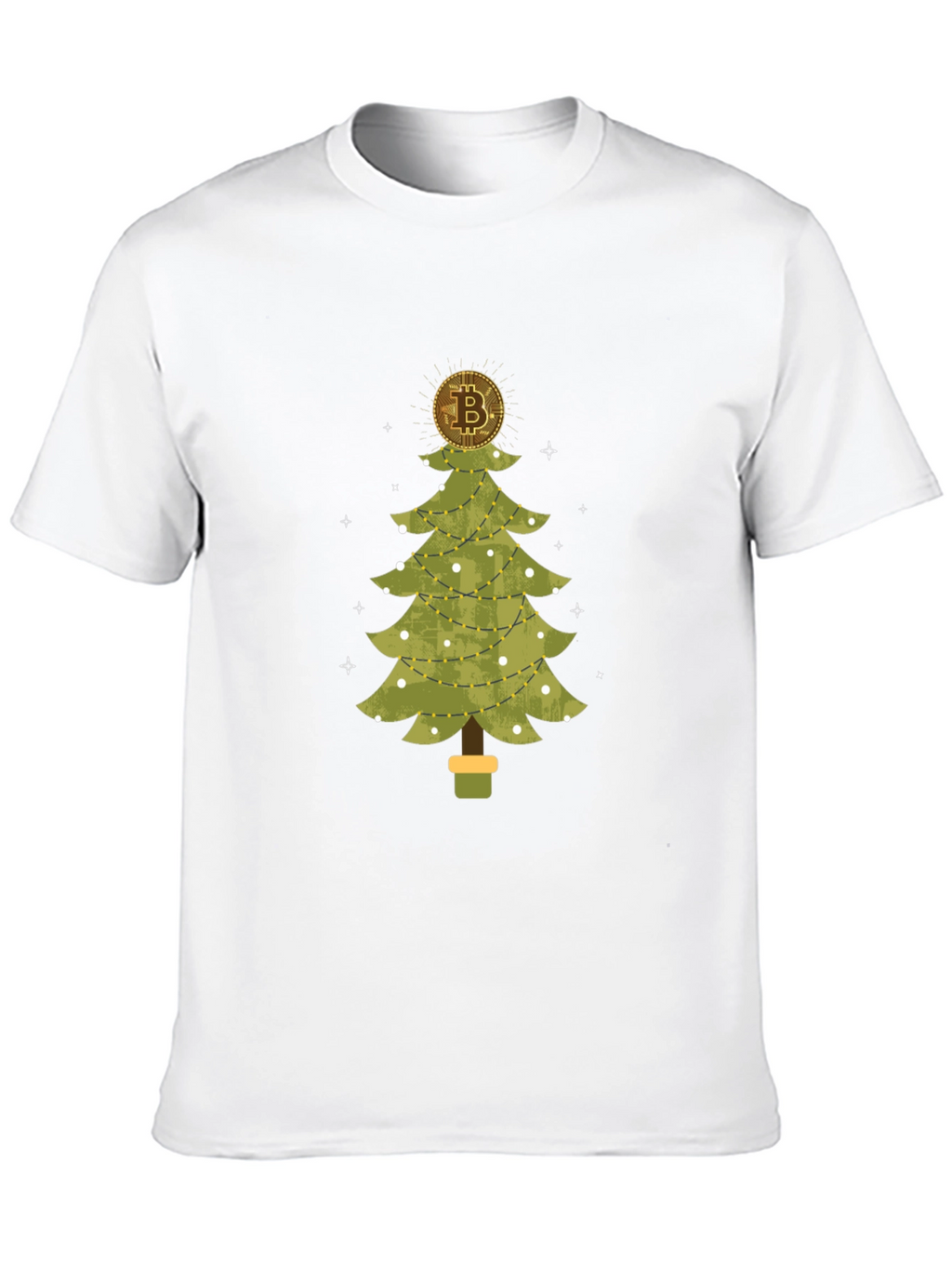 Bitcoin Christmas Tree Black T-Shirt