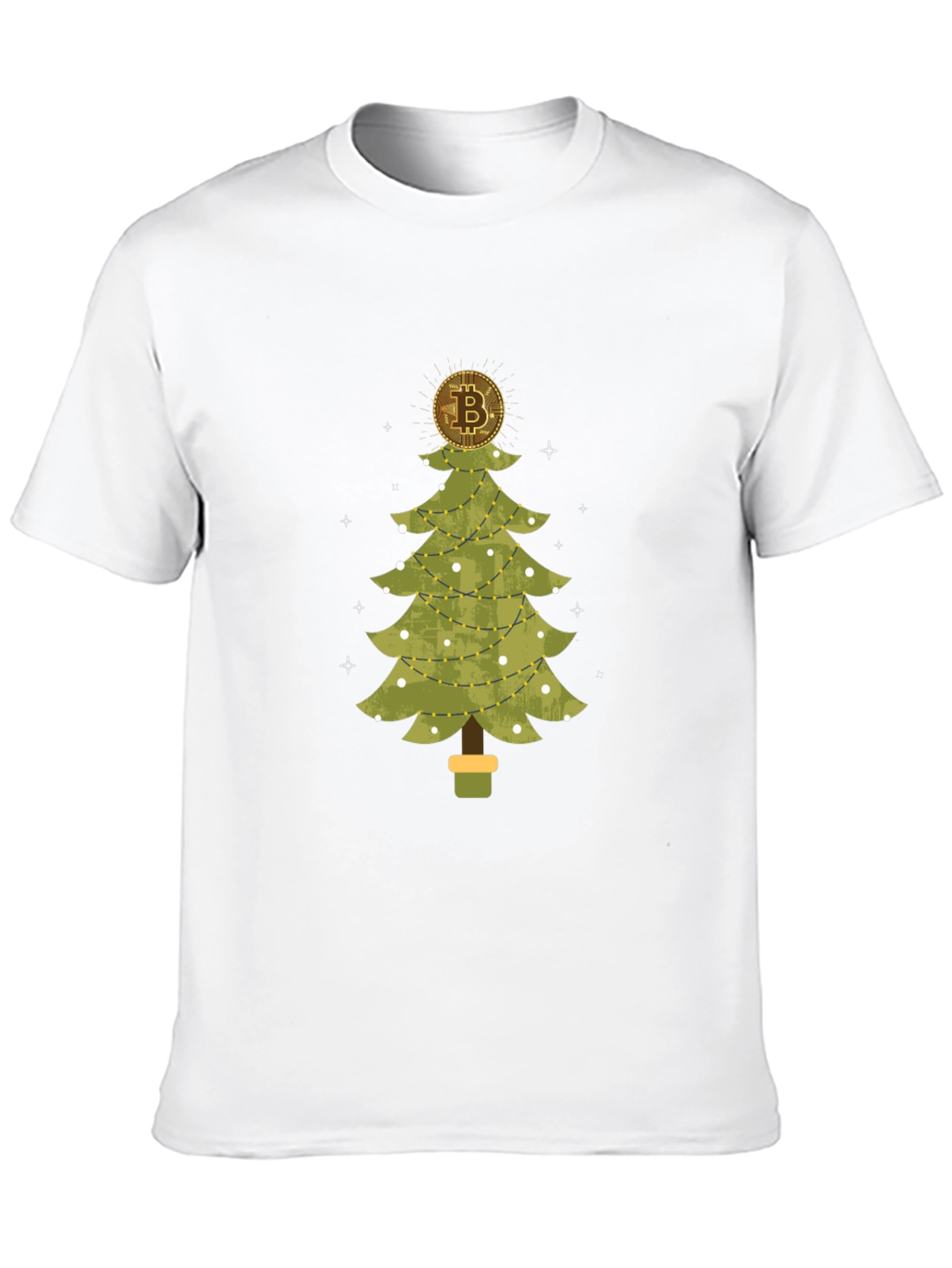 Bitcoin Christmas Tree Black T-Shirt