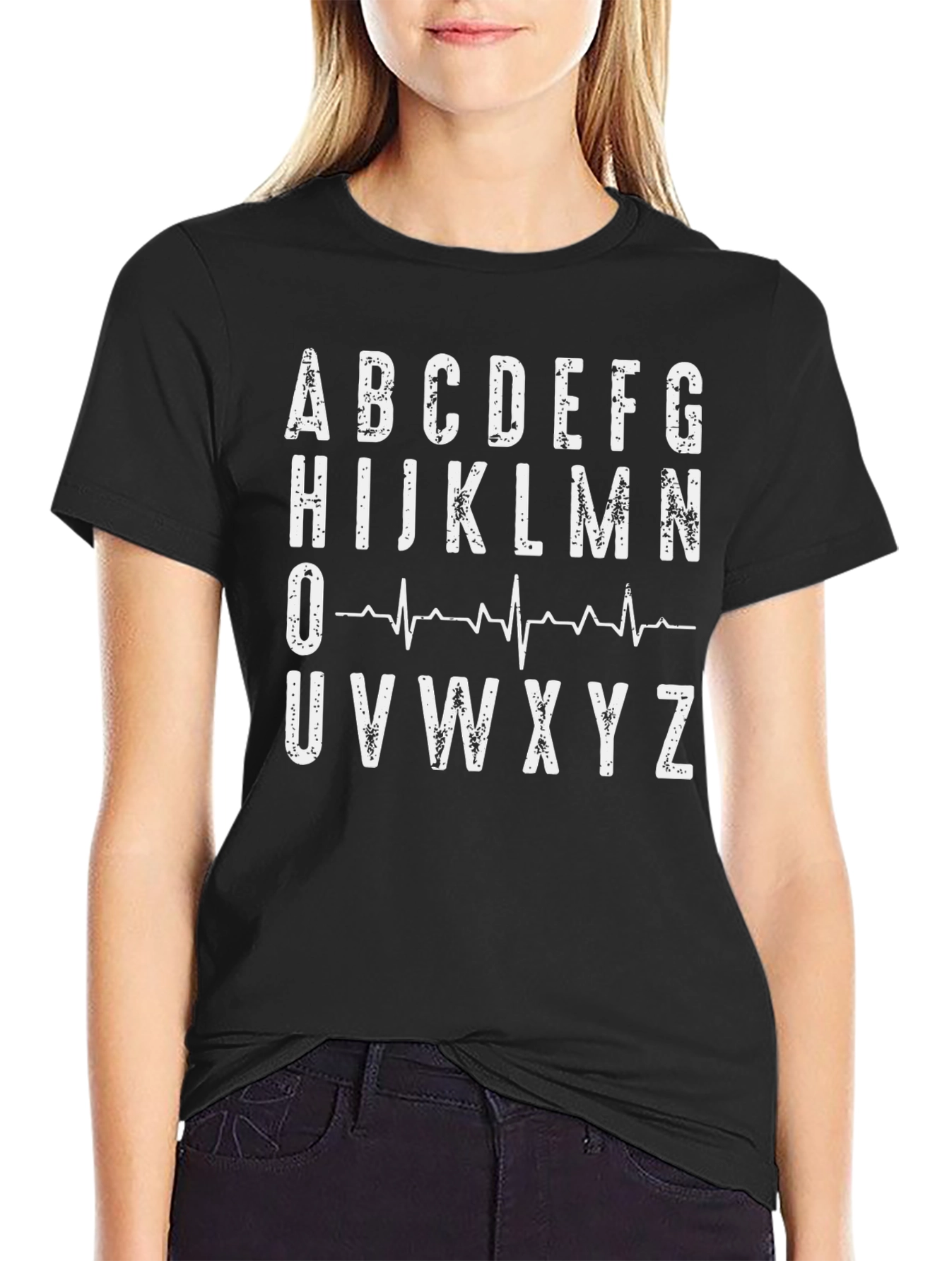 Alphabet ECG Heartbeat T-Shirt