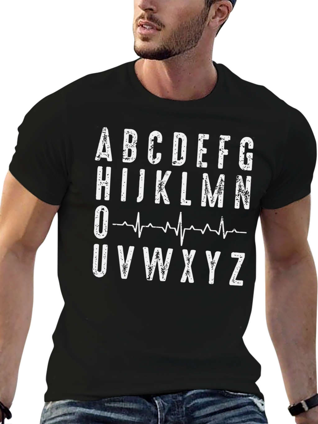 Alphabet ECG Heartbeat T-Shirt