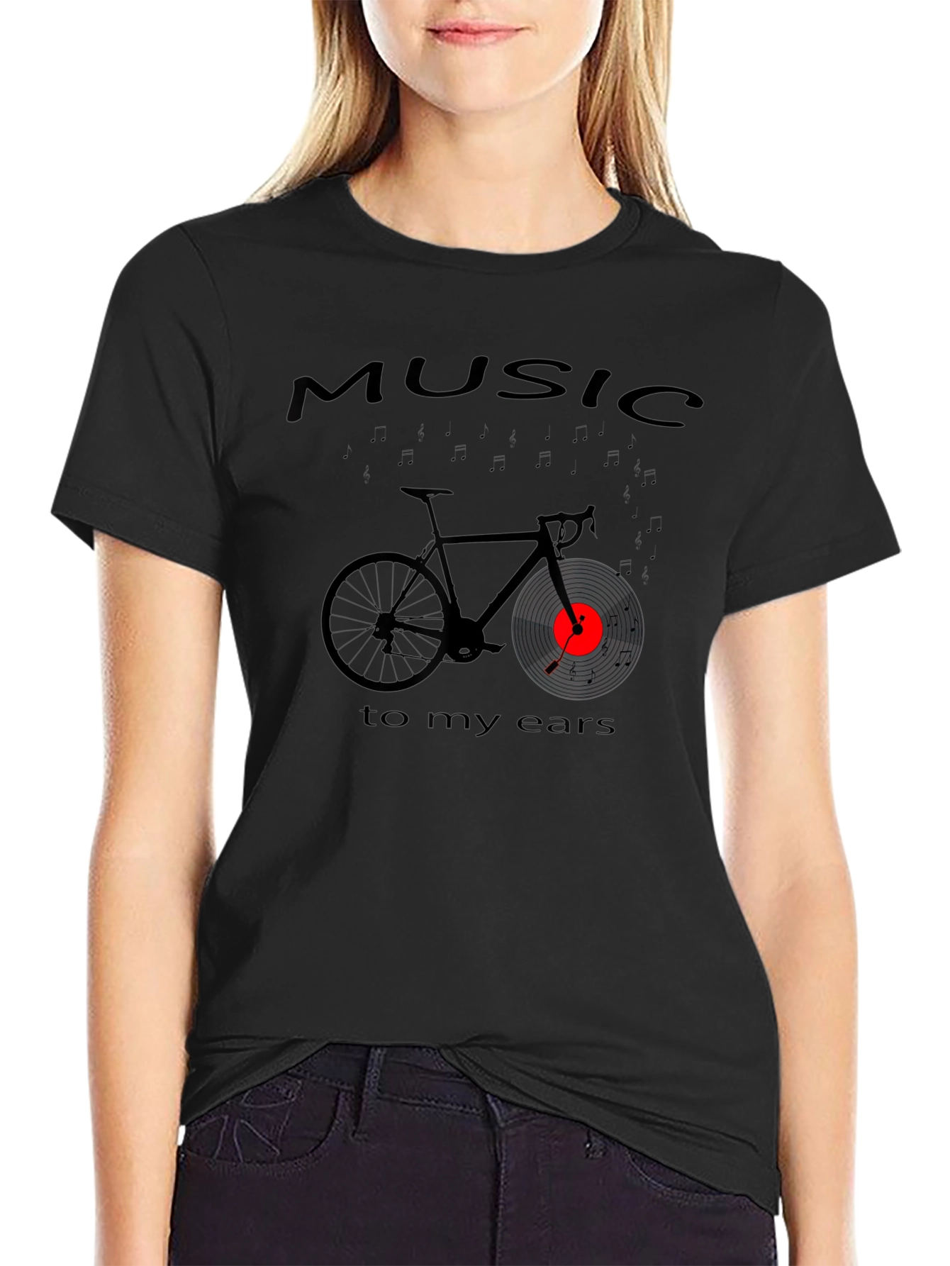 Music Bicycle T-Shirt - Black