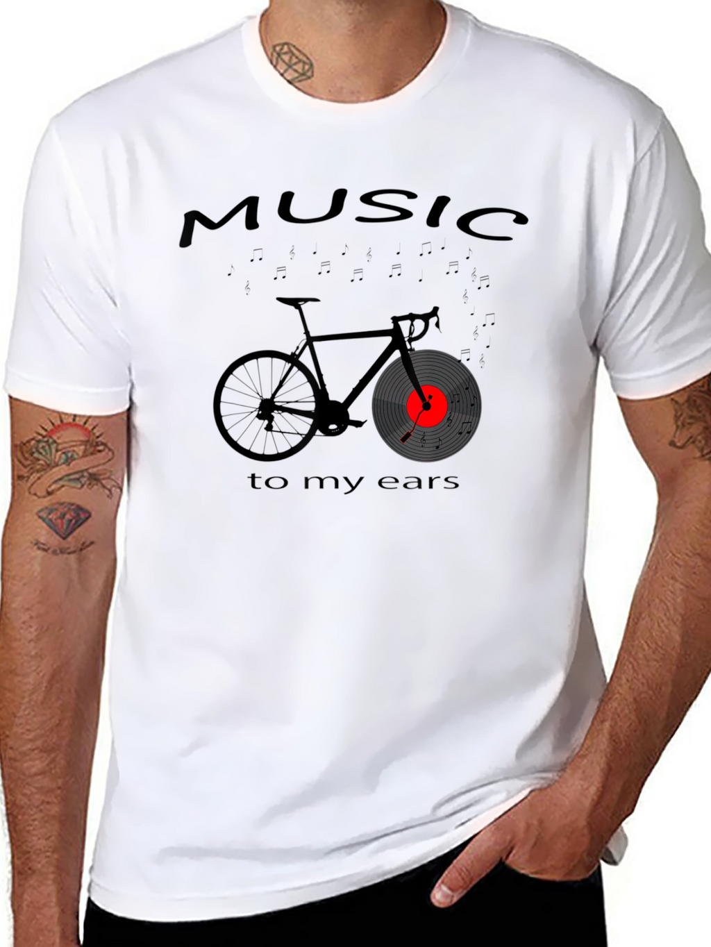 Music Bicycle T-Shirt - Black