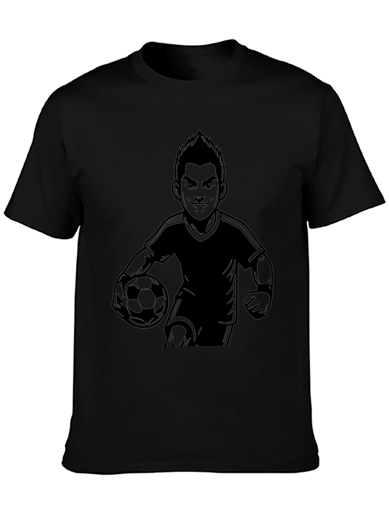 Mens Black Soccer Graphic T-Shirt