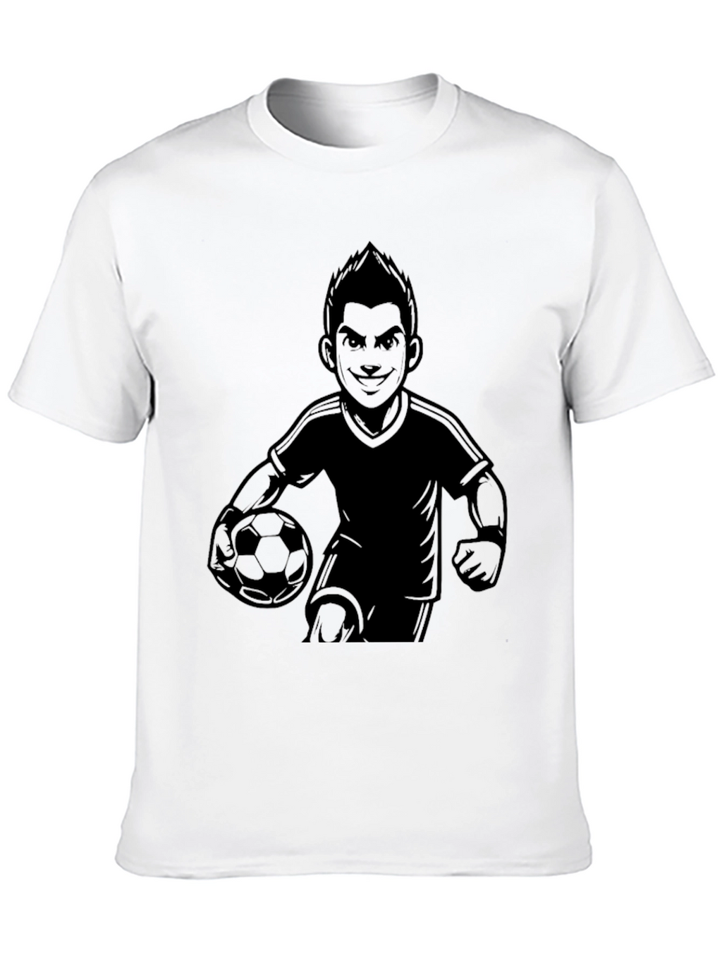 Mens Black Soccer Graphic T-Shirt