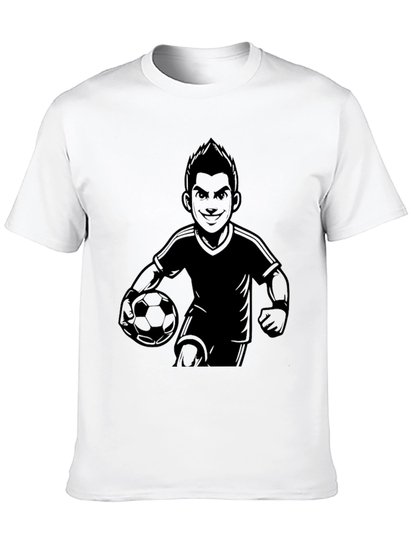Mens Black Soccer Graphic T-Shirt
