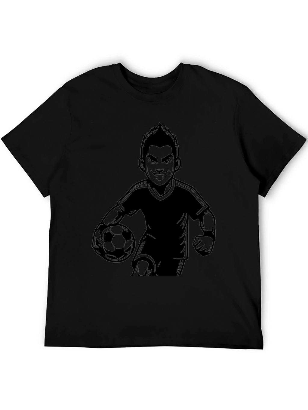 Mens Black Soccer Graphic T-Shirt