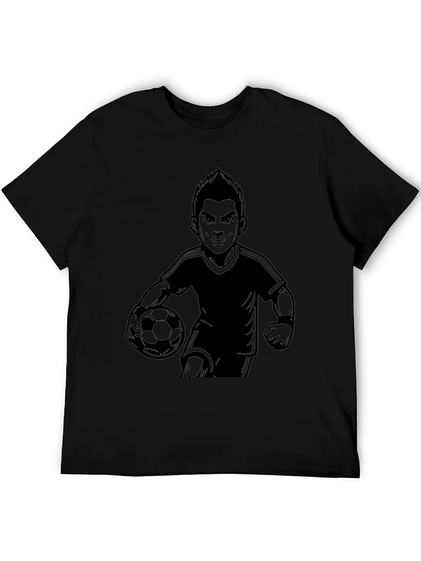 Mens Black Soccer Graphic T-Shirt