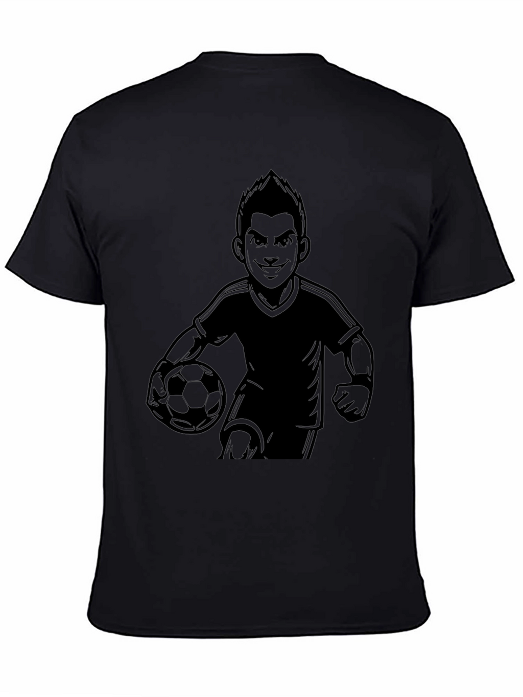 Mens Black Soccer Graphic T-Shirt