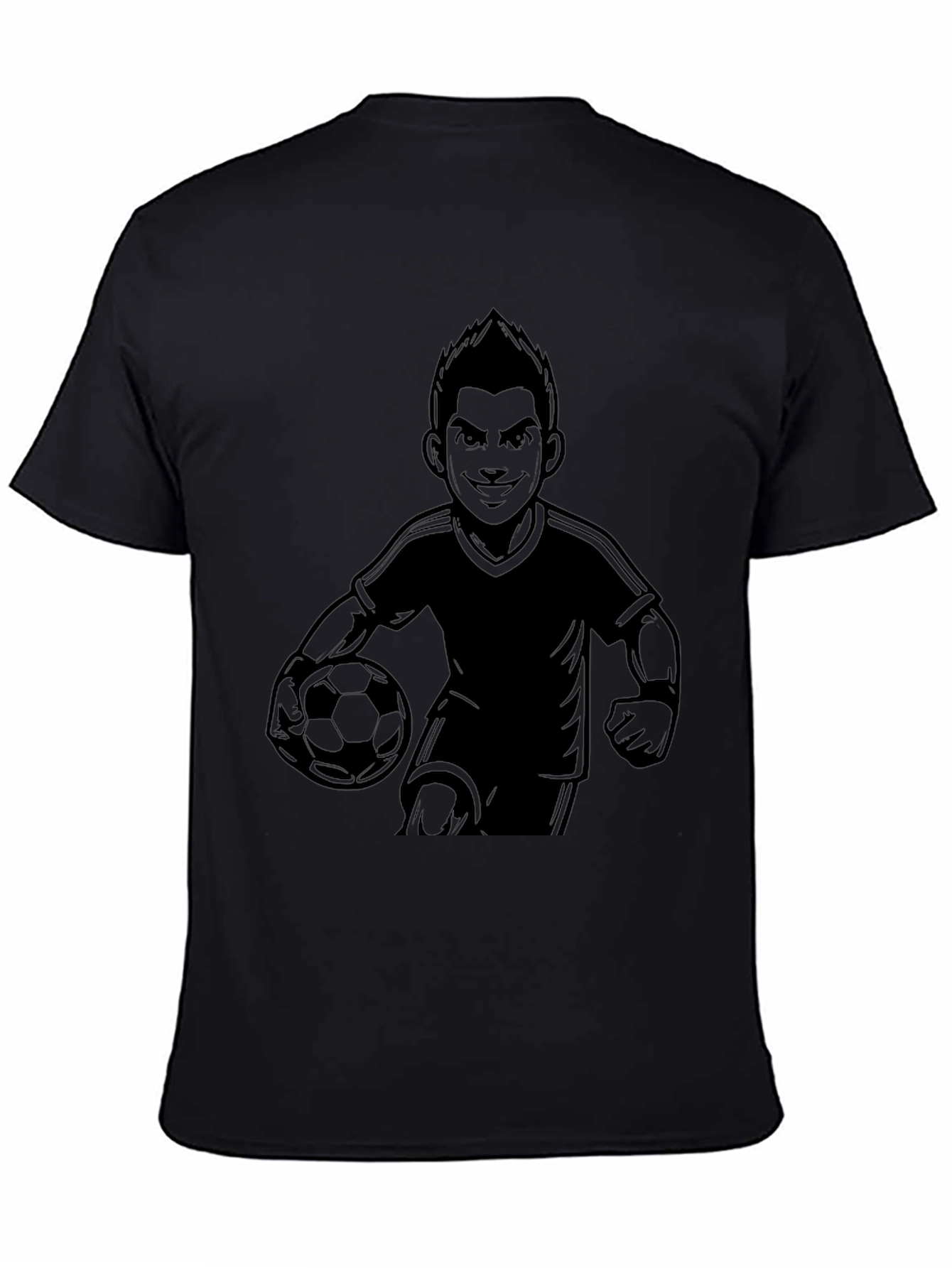 Mens Black Soccer Graphic T-Shirt