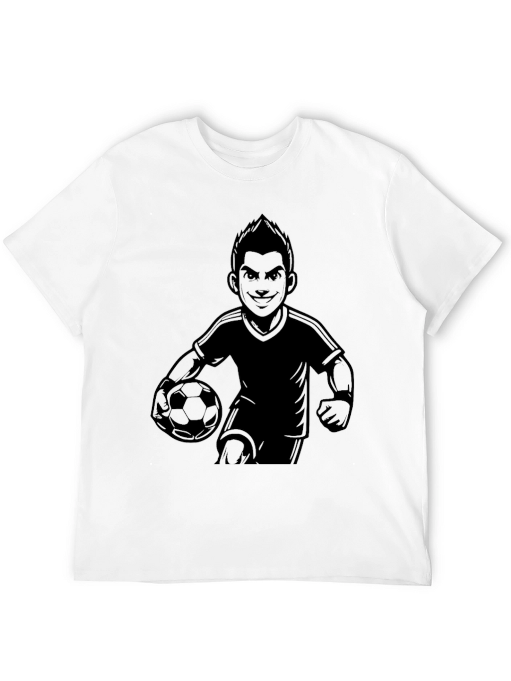 Mens Black Soccer Graphic T-Shirt