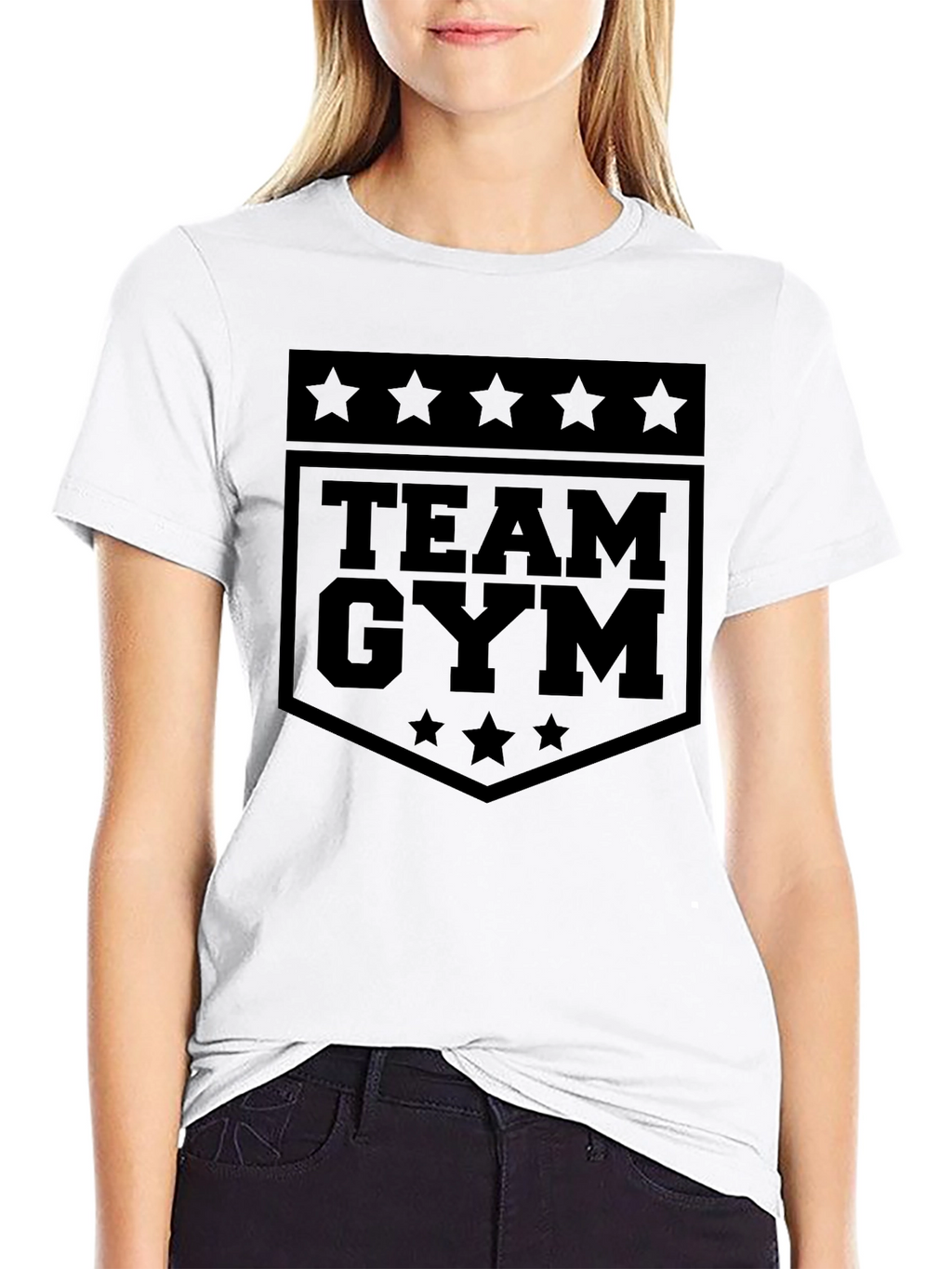 Team Gym Graphic Tee - Black Cotton Fitness Shirt