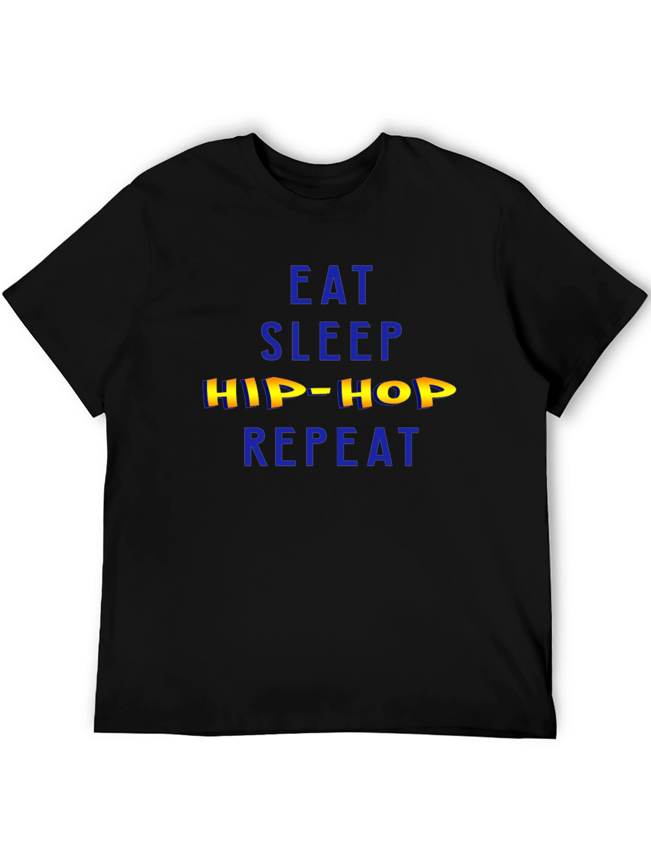 Eat Sleep Hip Hop Repeat Mens Black T-Shirt