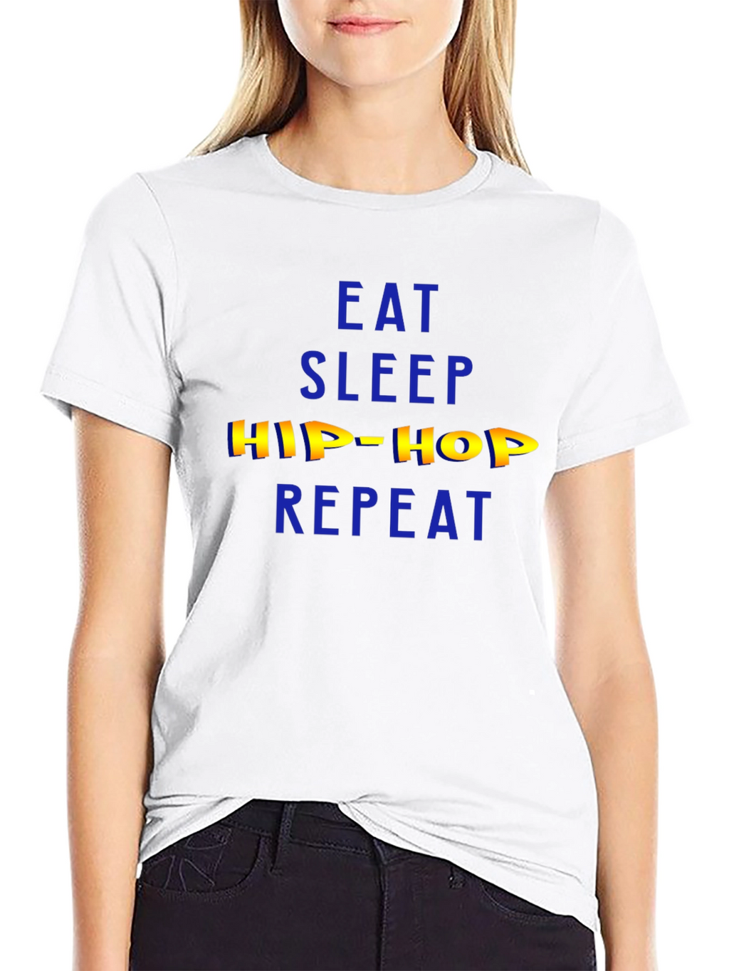 Eat Sleep Hip Hop Repeat Mens Black T-Shirt