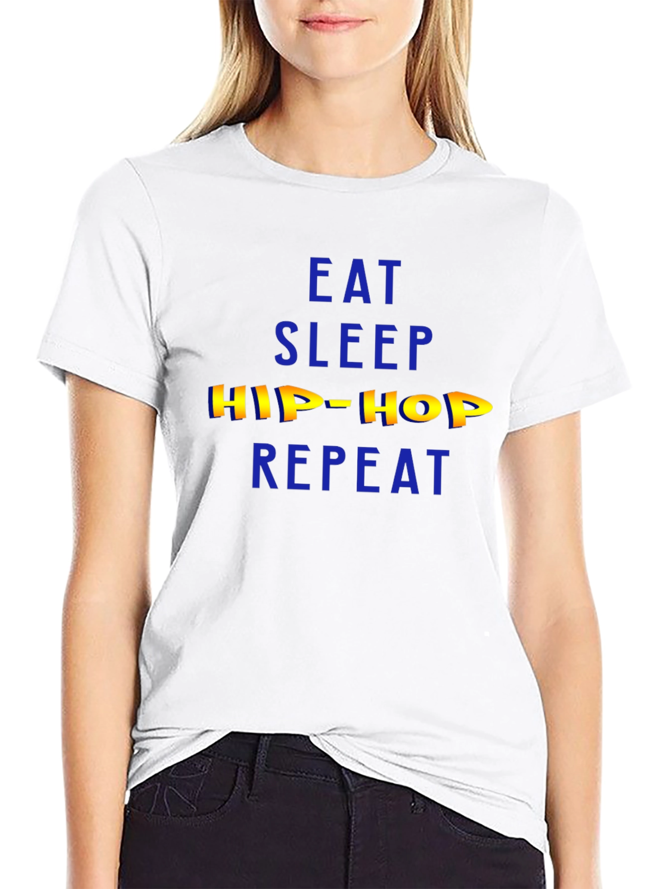 Eat Sleep Hip Hop Repeat Mens Black T-Shirt