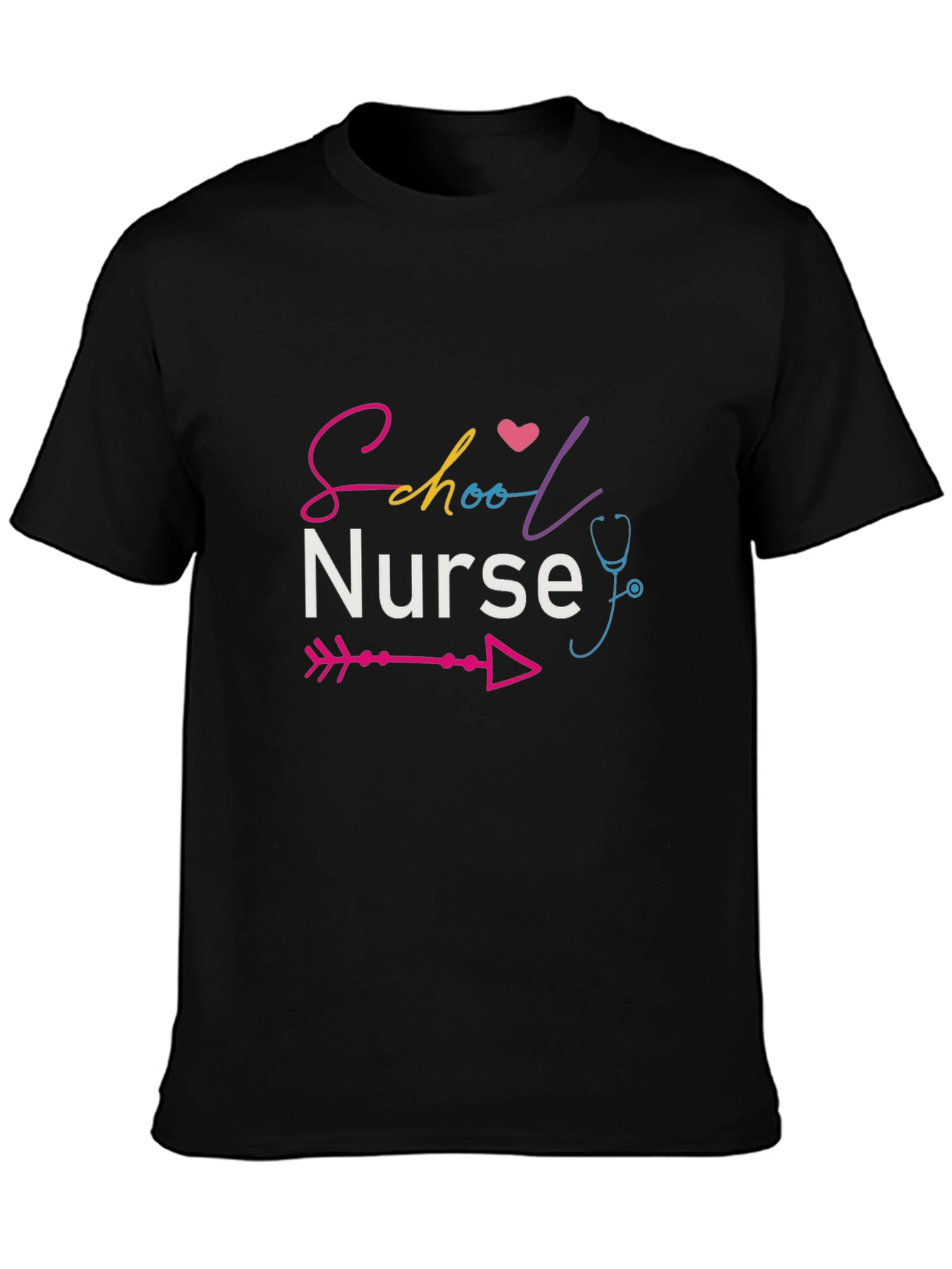 School Nurse Graphic T-Shirt - Colorful Design