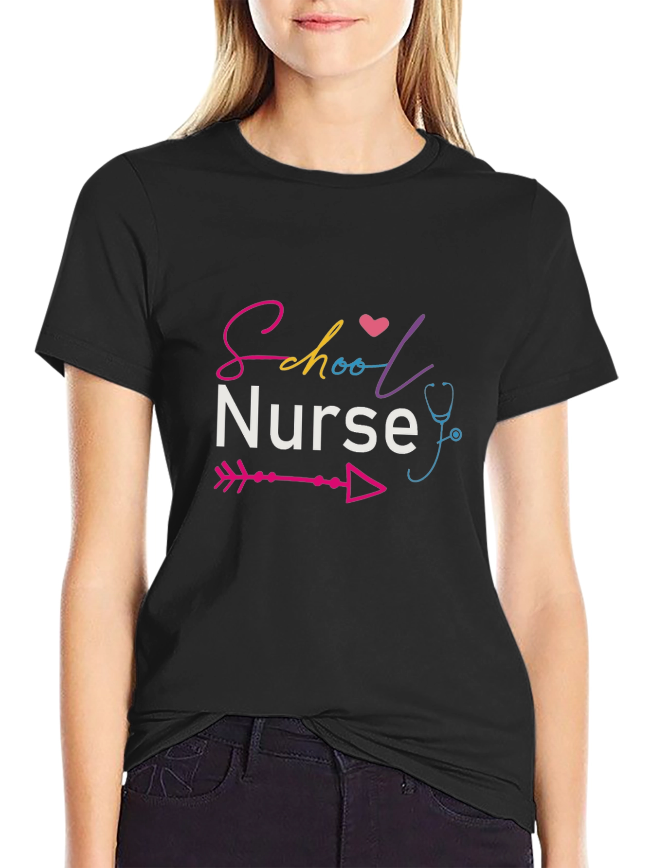 School Nurse Graphic T-Shirt - Colorful Design