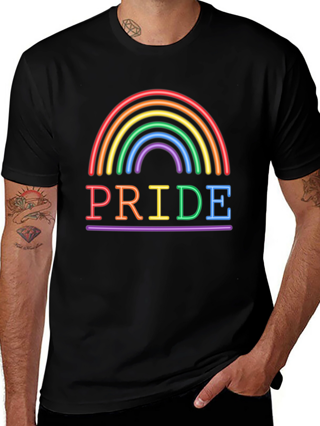 Pride Rainbow Graphic Tee - LGBTQ+ Support