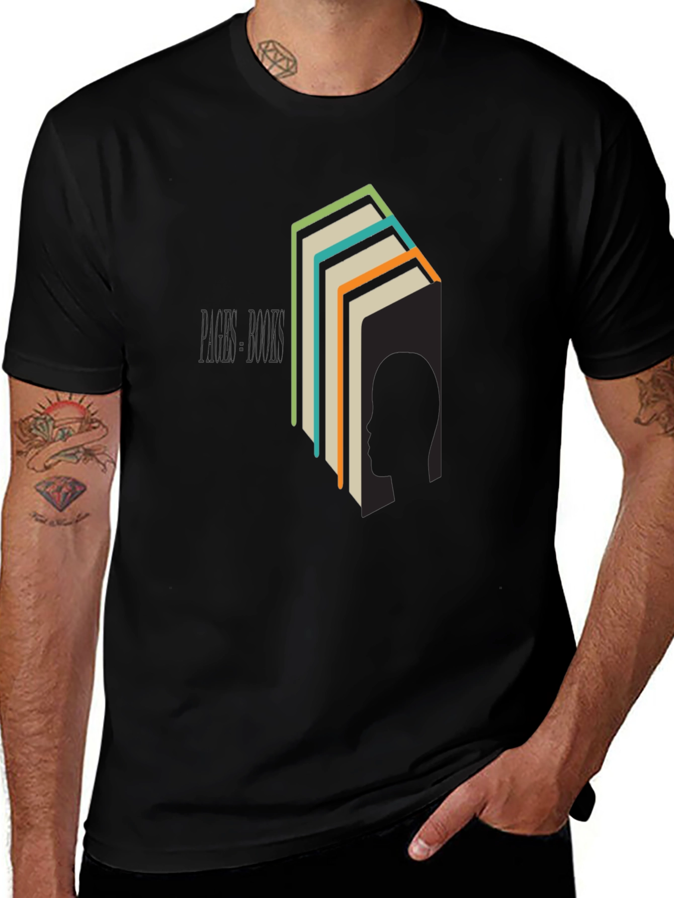 Book Stack Graphic Tee - Literary T-Shirt for Readers