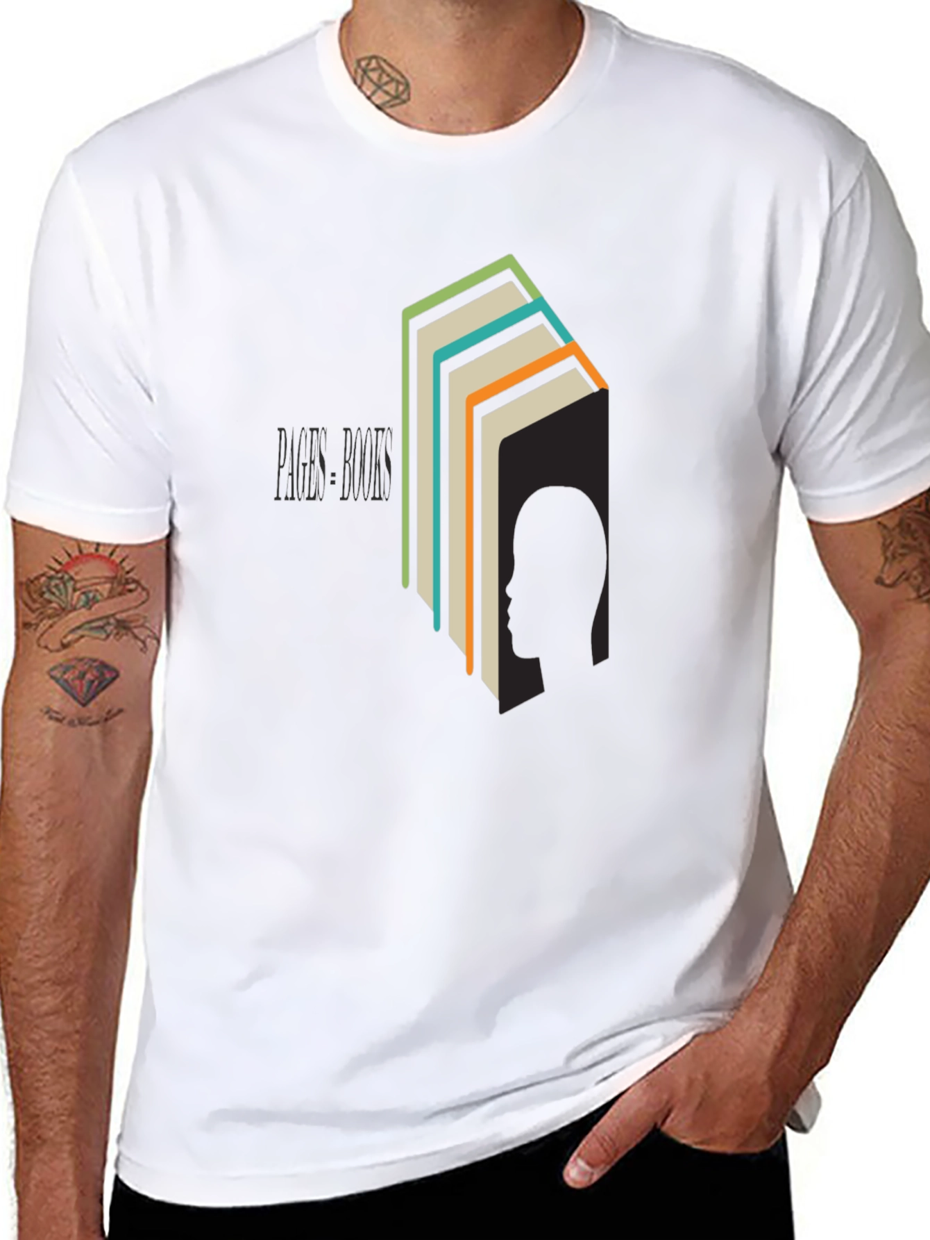 Book Stack Graphic Tee - Literary T-Shirt for Readers