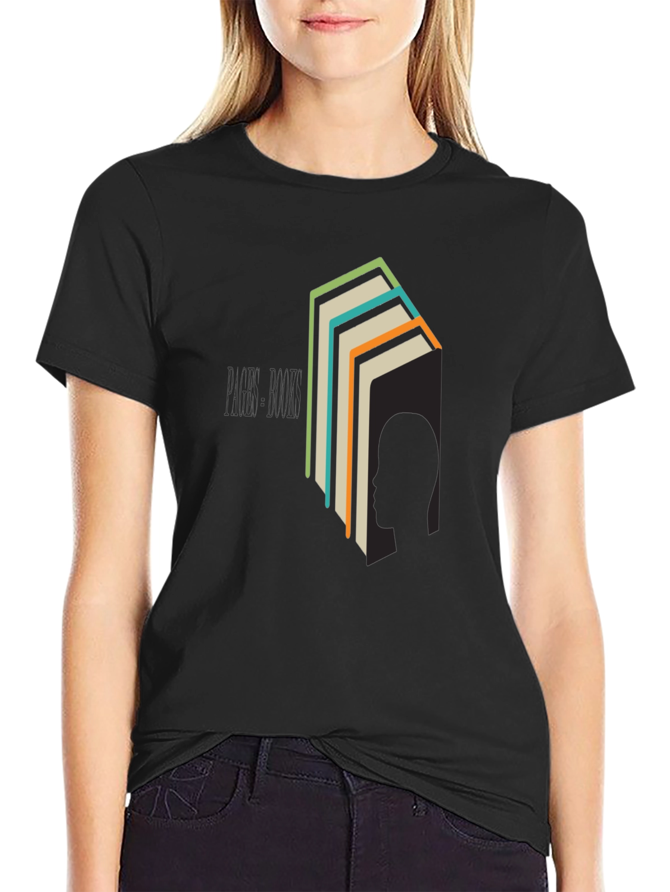 Book Stack Graphic Tee - Literary T-Shirt for Readers