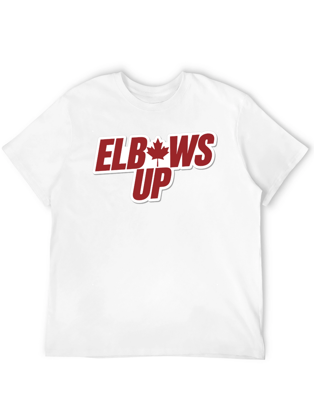 Elbows Up T-Shirt - Maple Leaf Design